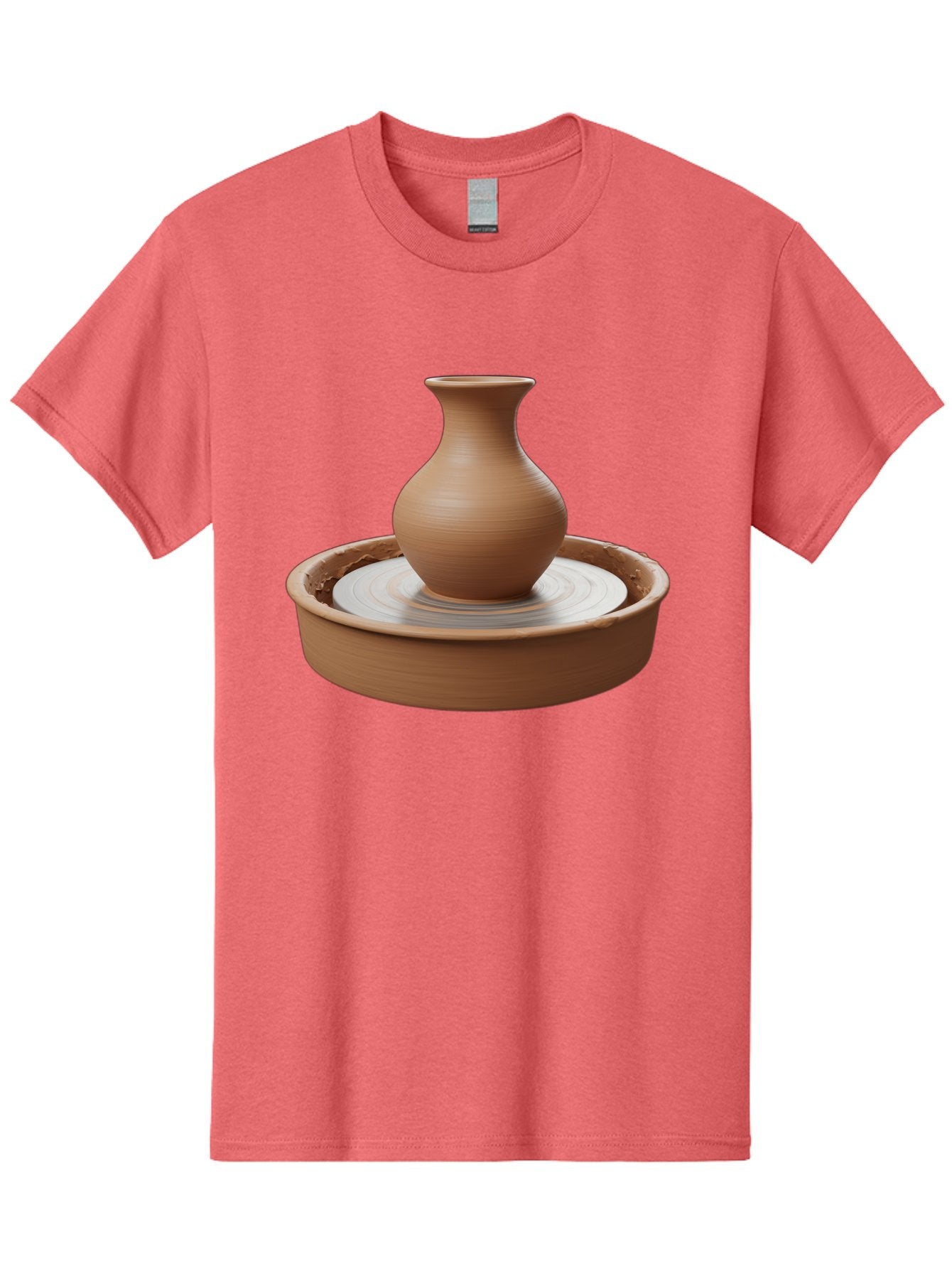 Clay-Vase-On-Pottery-Wheel Men'S Graphic Tee, 100% Cotton, Comfortable Casual Summer Wear, Machine Washable, Pottery Wheel, Clay Vase, Handmade Ceramics, Terra Cotta, Crafting, Artisanal Pottery, Wheel-Thrown Pottery, Ceramic Art, Baa330 11