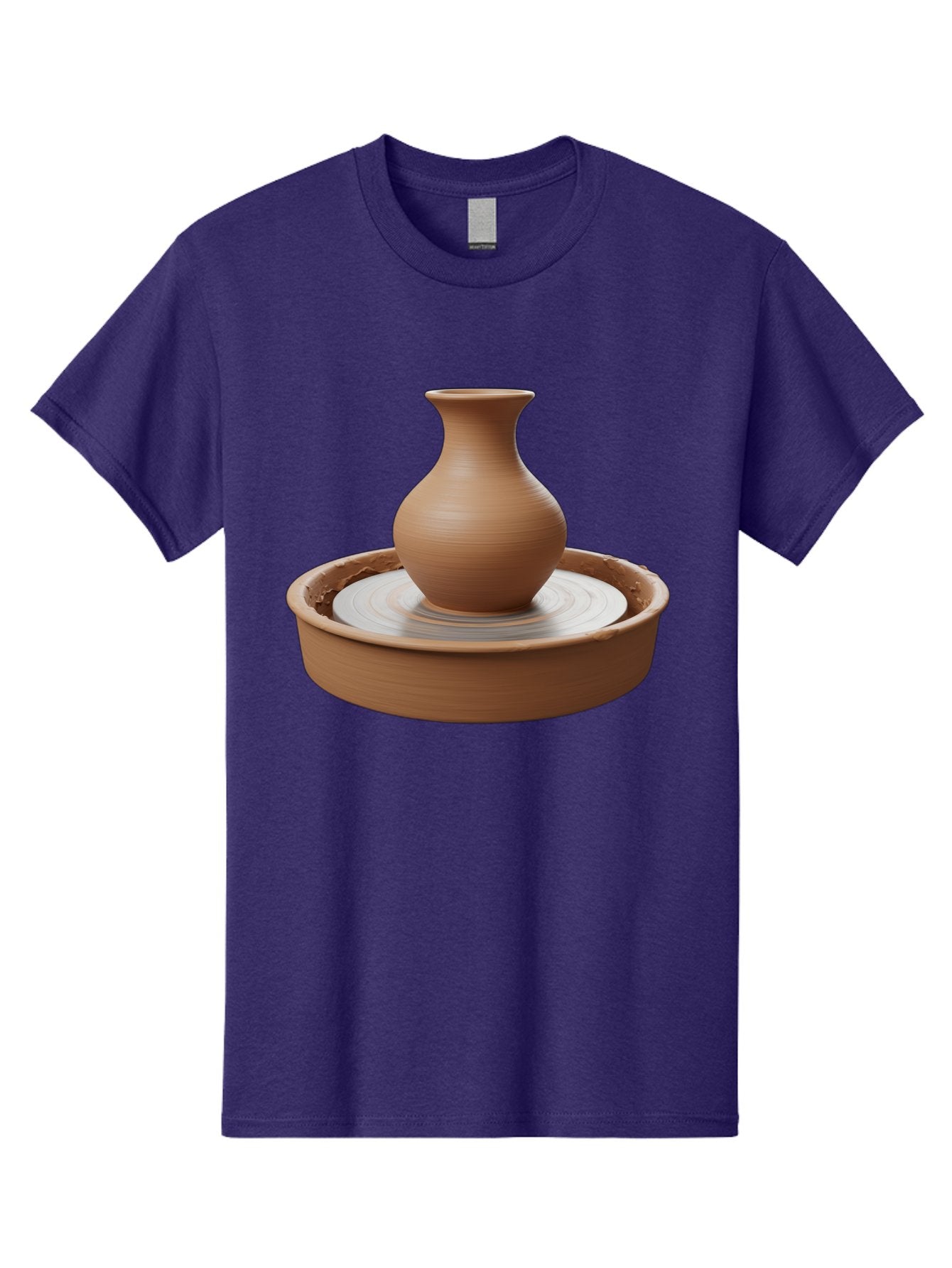 Clay-Vase-On-Pottery-Wheel Men'S Graphic Tee, 100% Cotton, Comfortable Casual Summer Wear, Machine Washable, Pottery Wheel, Clay Vase, Handmade Ceramics, Terra Cotta, Crafting, Artisanal Pottery, Wheel-Thrown Pottery, Ceramic Art, Baa330 9