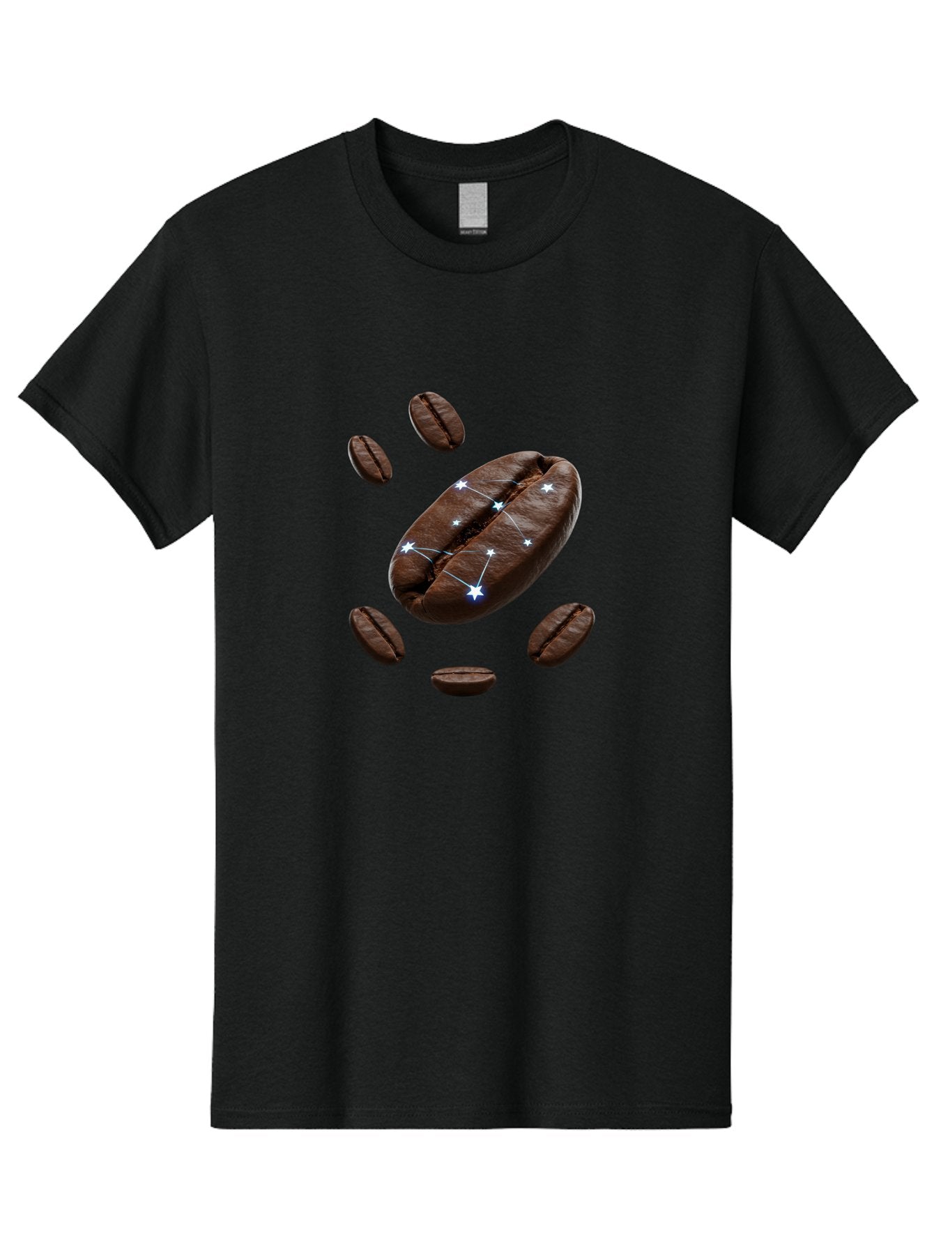 Coffee-Bean-Constellation Men'S Graphic Tee, 100% Cotton, Comfortable Casual Summer Wear, Machine Washable, Coffee Beans, Constellation Pattern, Stars, Creative Design, Surreal Art, Coffee Lover, Unique Artwork, Abstract Illustration, Baa334 13
