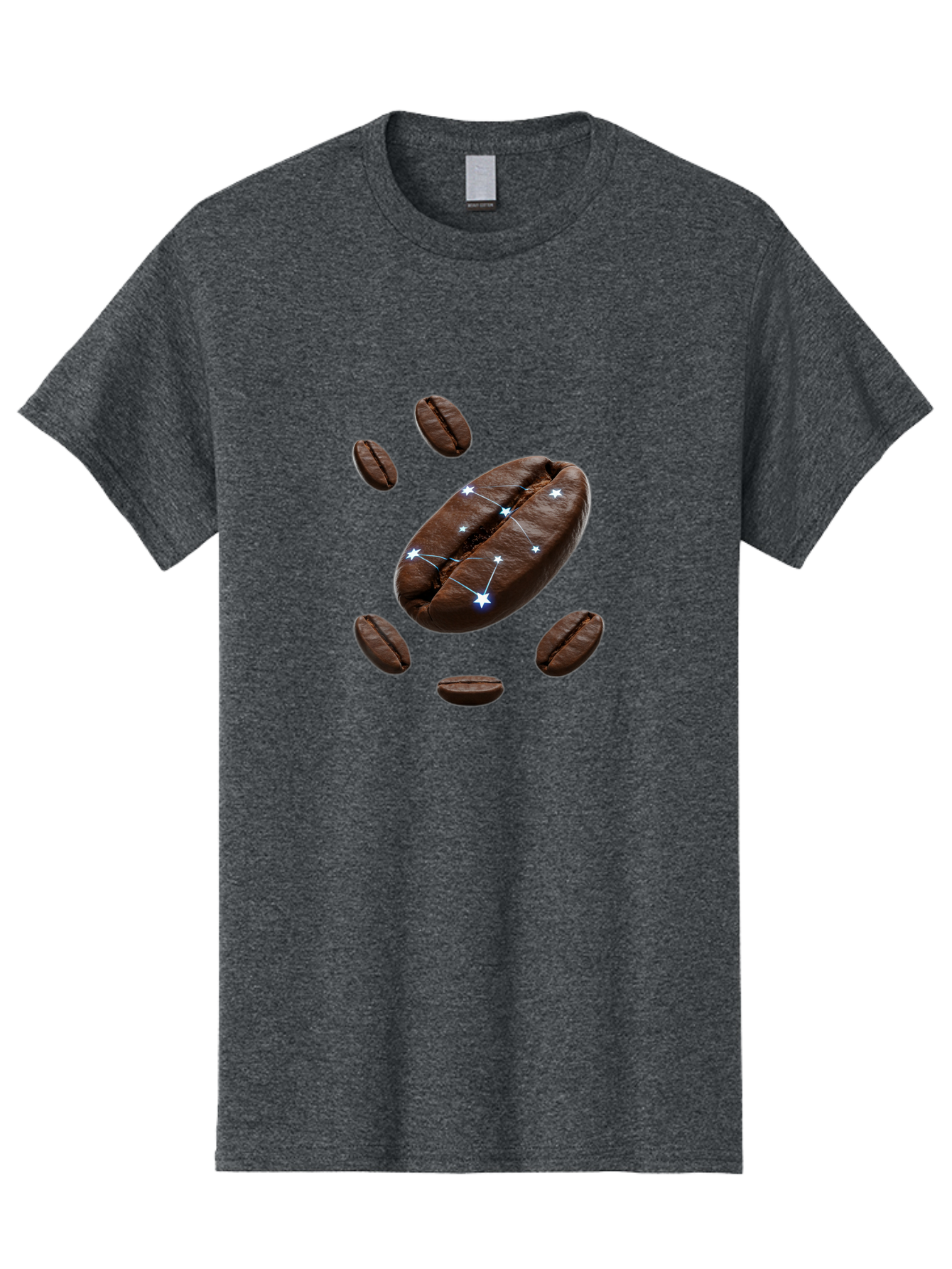 Coffee-Bean-Constellation Men'S Graphic Tee, 100% Cotton, Comfortable Casual Summer Wear, Machine Washable, Coffee Beans, Constellation Pattern, Stars, Creative Design, Surreal Art, Coffee Lover, Unique Artwork, Abstract Illustration, Baa334 13