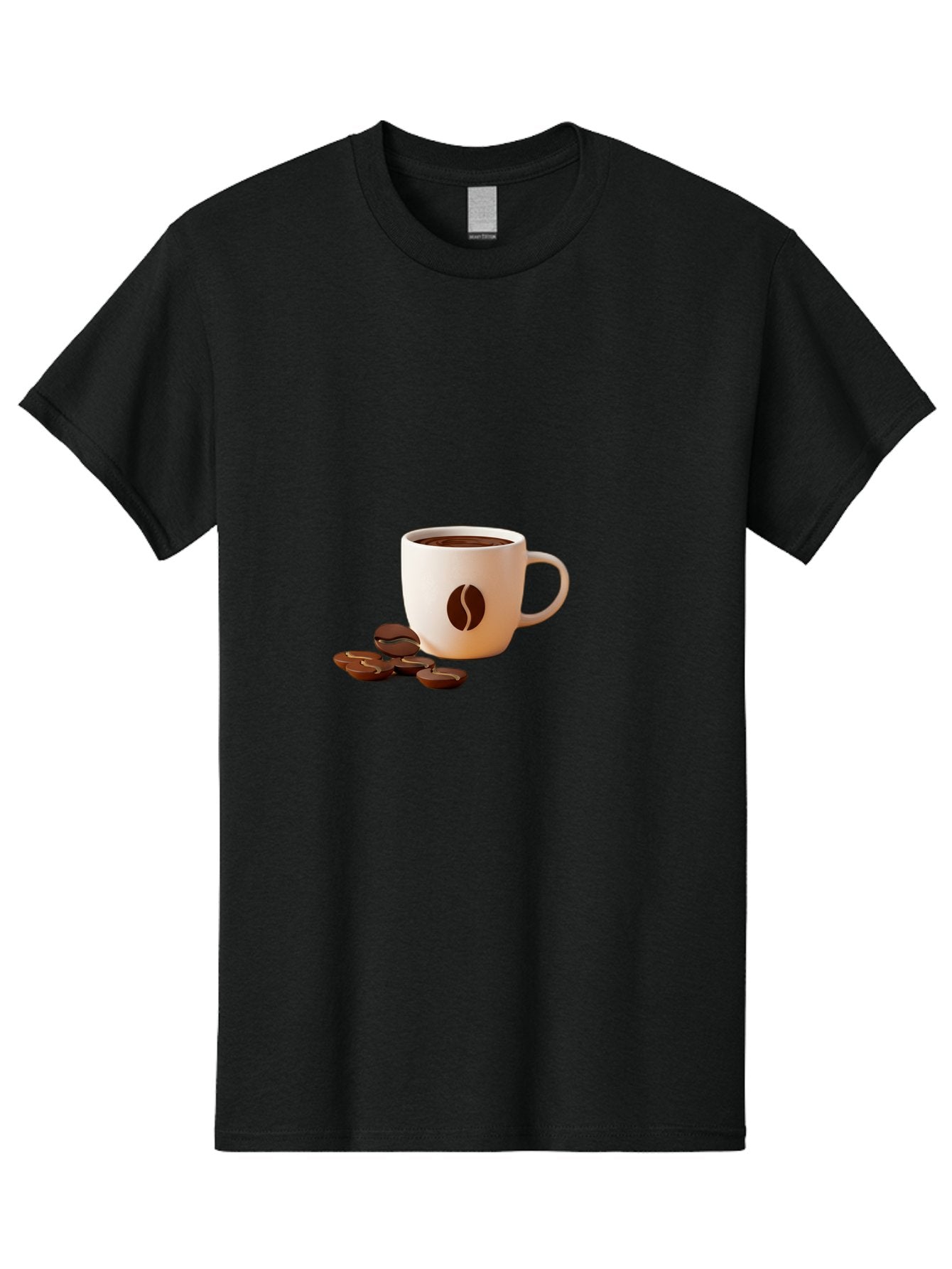 Coffee-Bean-Mug Men'S Graphic Tee, 100% Cotton, Comfortable Casual Summer Wear, Machine Washable, Coffee Mug, Coffee Beans, Dark Brown Coffee, Morning Coffee, Coffee Break, Coffee Time, Coffee Symbol, Coffee Design Baa335 4