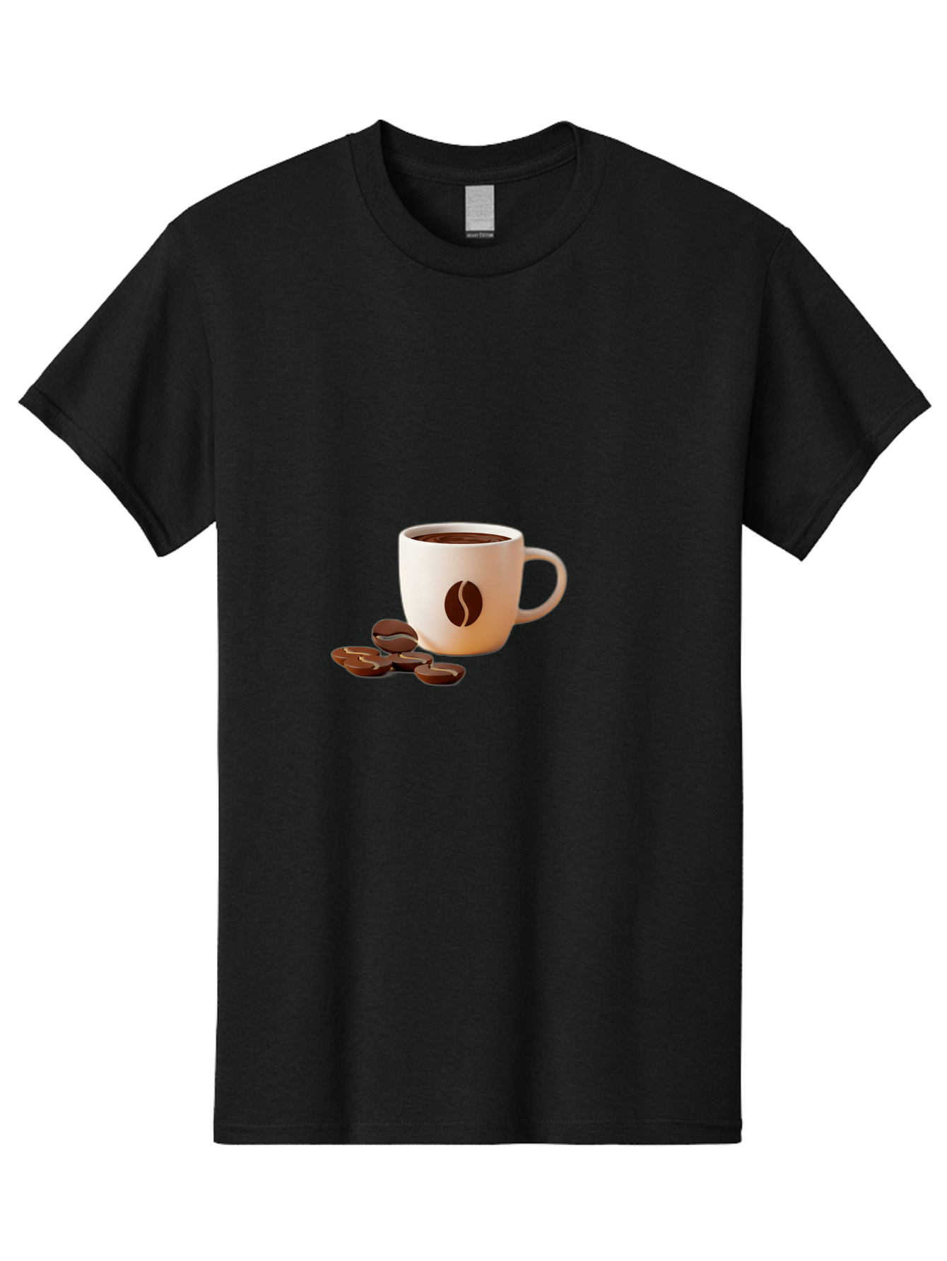 Coffee-Bean-Mug Men'S Graphic Tee, 100% Cotton, Comfortable Casual Summer Wear, Machine Washable, Coffee Mug, Coffee Beans, Dark Brown Coffee, Morning Coffee, Coffee Break, Coffee Time, Coffee Symbol, Coffee Design Baa335 23