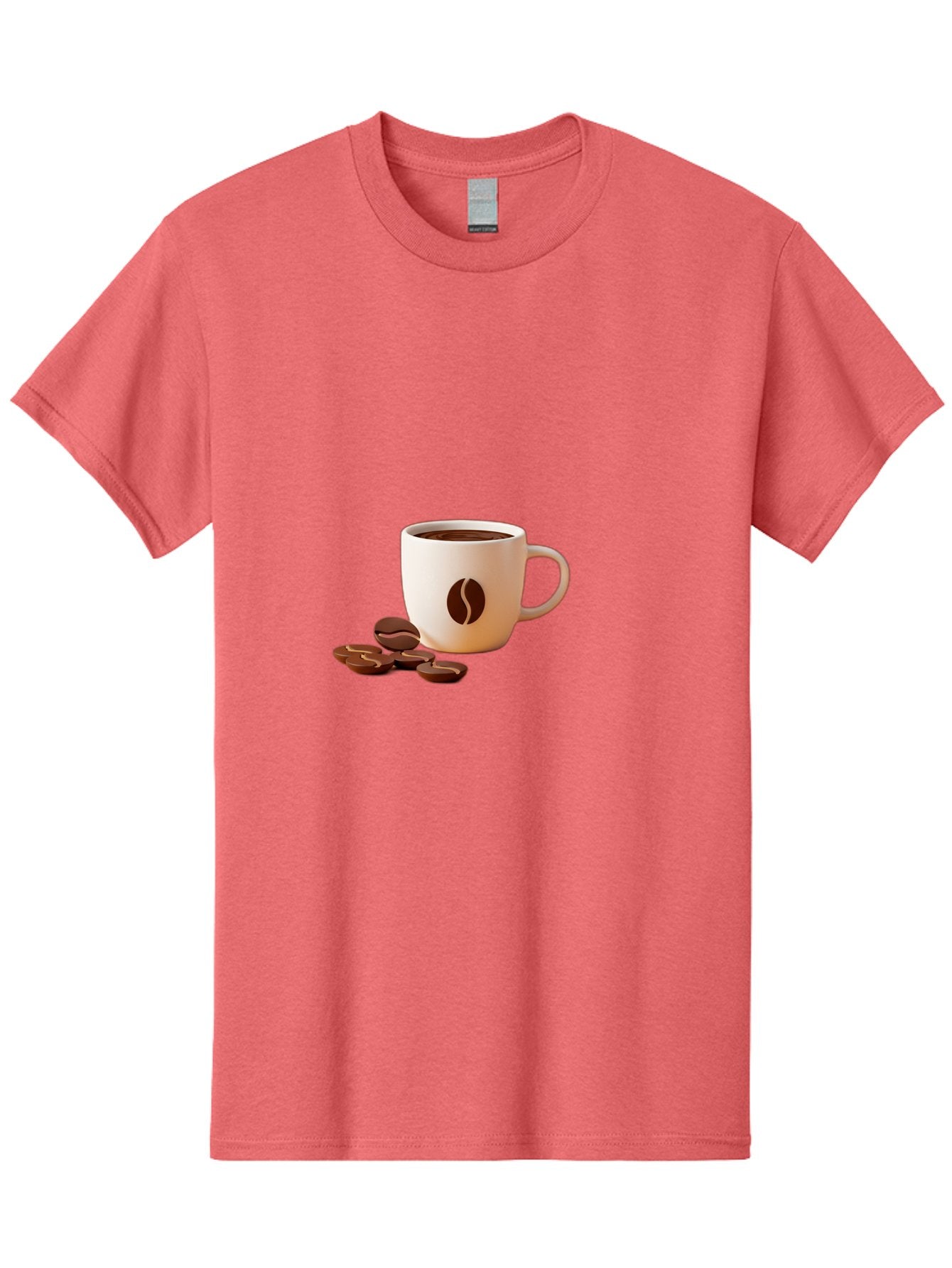 Coffee-Bean-Mug Men'S Graphic Tee, 100% Cotton, Comfortable Casual Summer Wear, Machine Washable, Coffee Mug, Coffee Beans, Dark Brown Coffee, Morning Coffee, Coffee Break, Coffee Time, Coffee Symbol, Coffee Design Baa335 3
