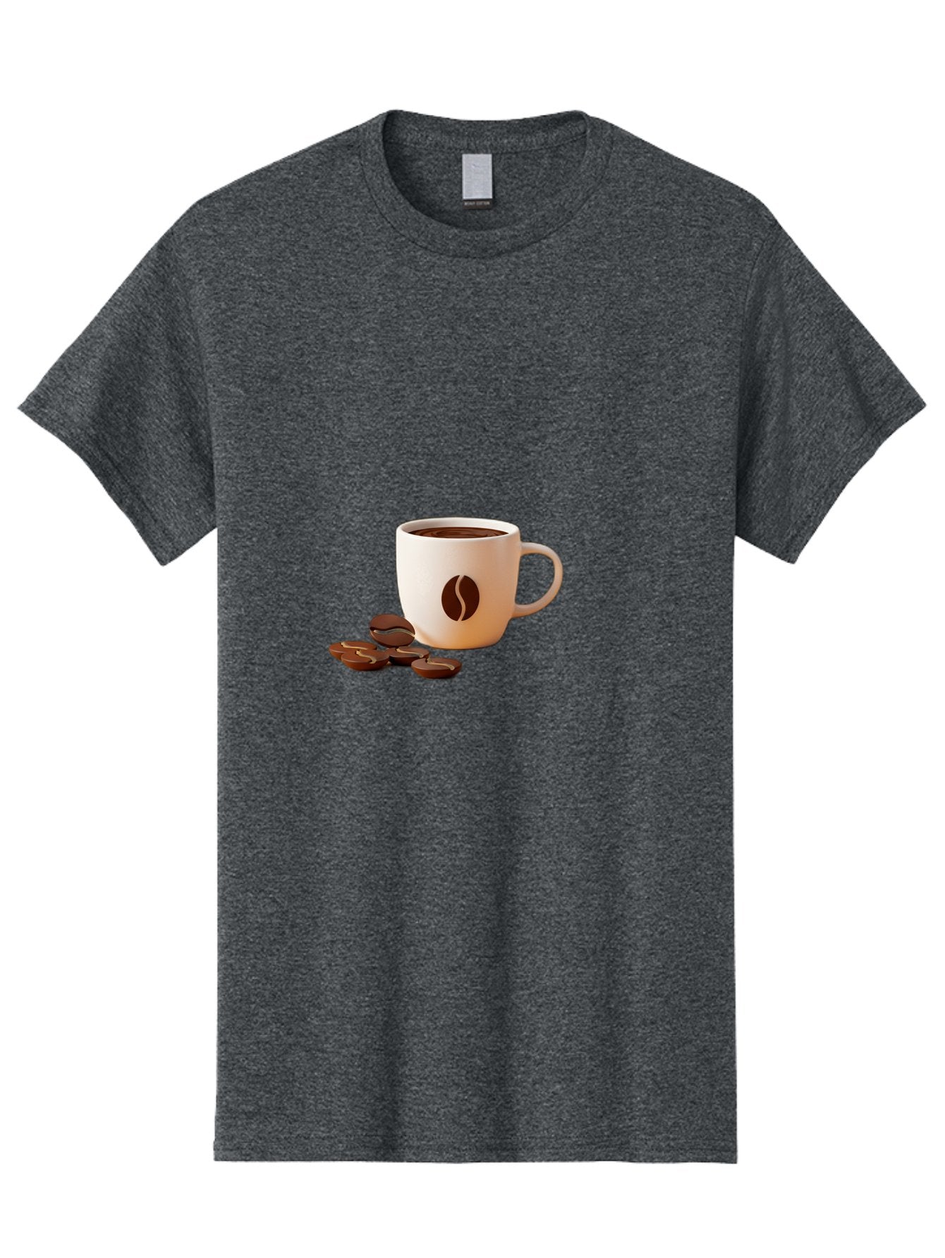 Coffee-Bean-Mug Men'S Graphic Tee, 100% Cotton, Comfortable Casual Summer Wear, Machine Washable, Coffee Mug, Coffee Beans, Dark Brown Coffee, Morning Coffee, Coffee Break, Coffee Time, Coffee Symbol, Coffee Design Baa335 11