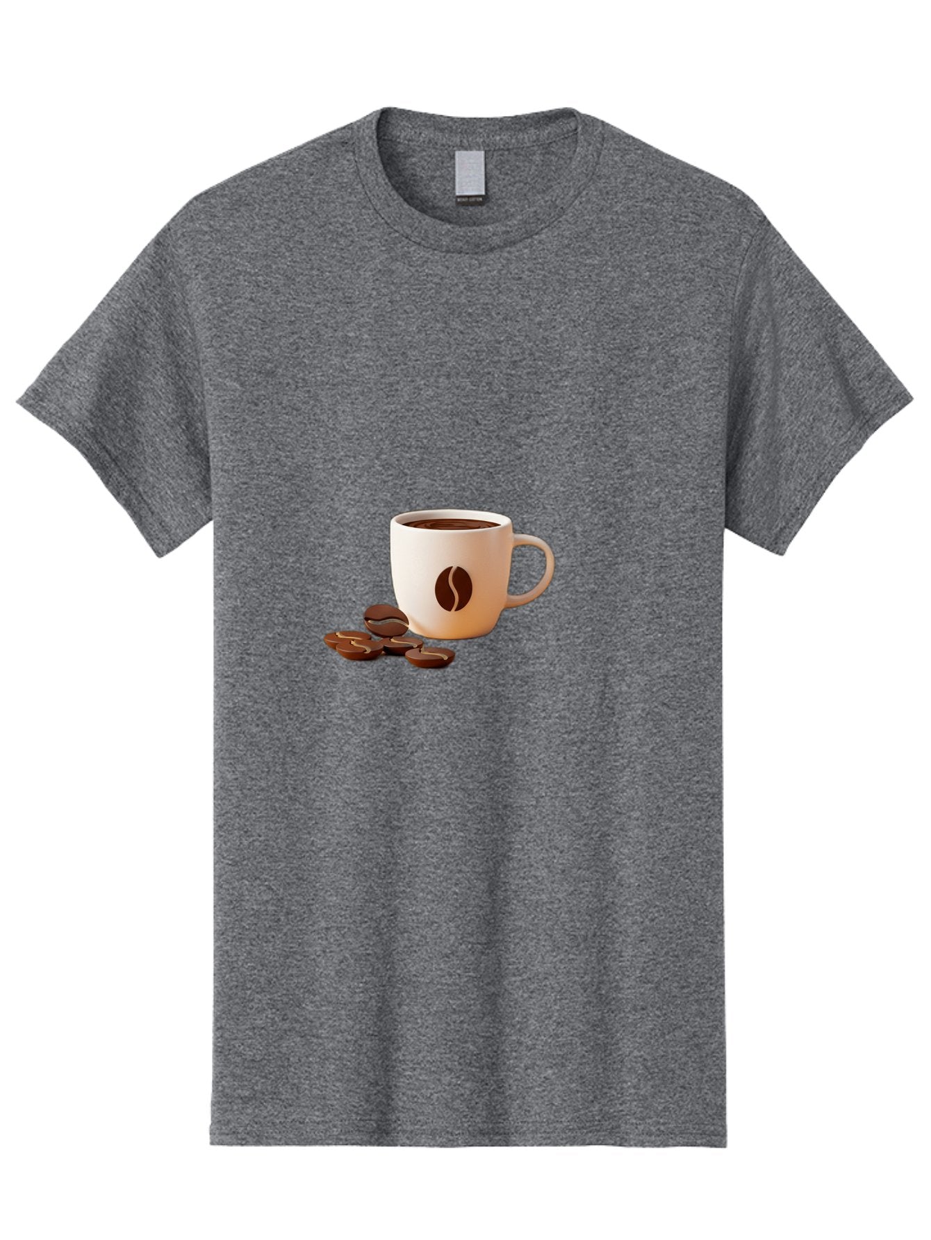 Coffee-Bean-Mug Men'S Graphic Tee, 100% Cotton, Comfortable Casual Summer Wear, Machine Washable, Coffee Mug, Coffee Beans, Dark Brown Coffee, Morning Coffee, Coffee Break, Coffee Time, Coffee Symbol, Coffee Design Baa335 10