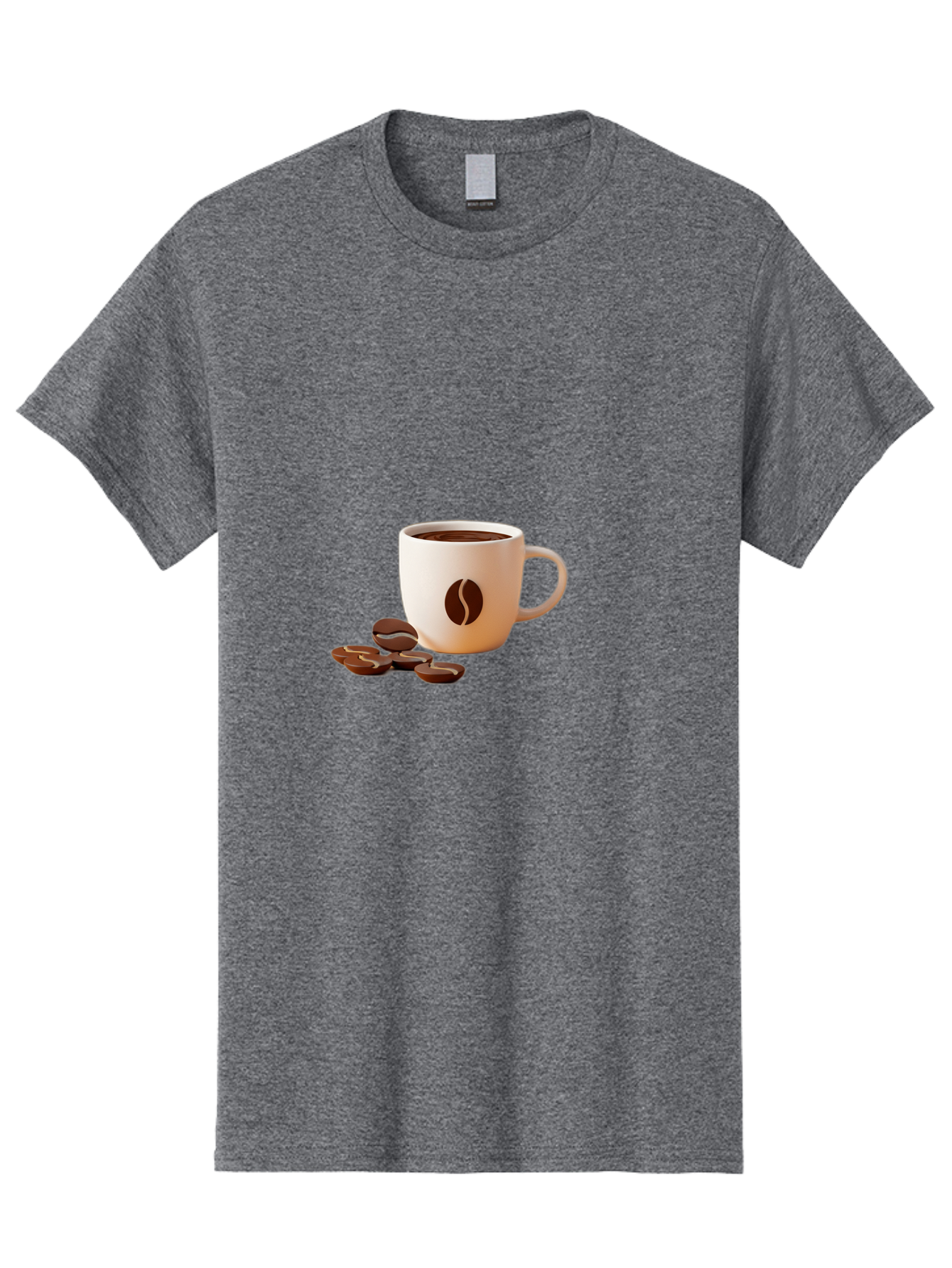 Coffee-Bean-Mug Men'S Graphic Tee, 100% Cotton, Comfortable Casual Summer Wear, Machine Washable, Coffee Mug, Coffee Beans, Dark Brown Coffee, Morning Coffee, Coffee Break, Coffee Time, Coffee Symbol, Coffee Design Baa335 27