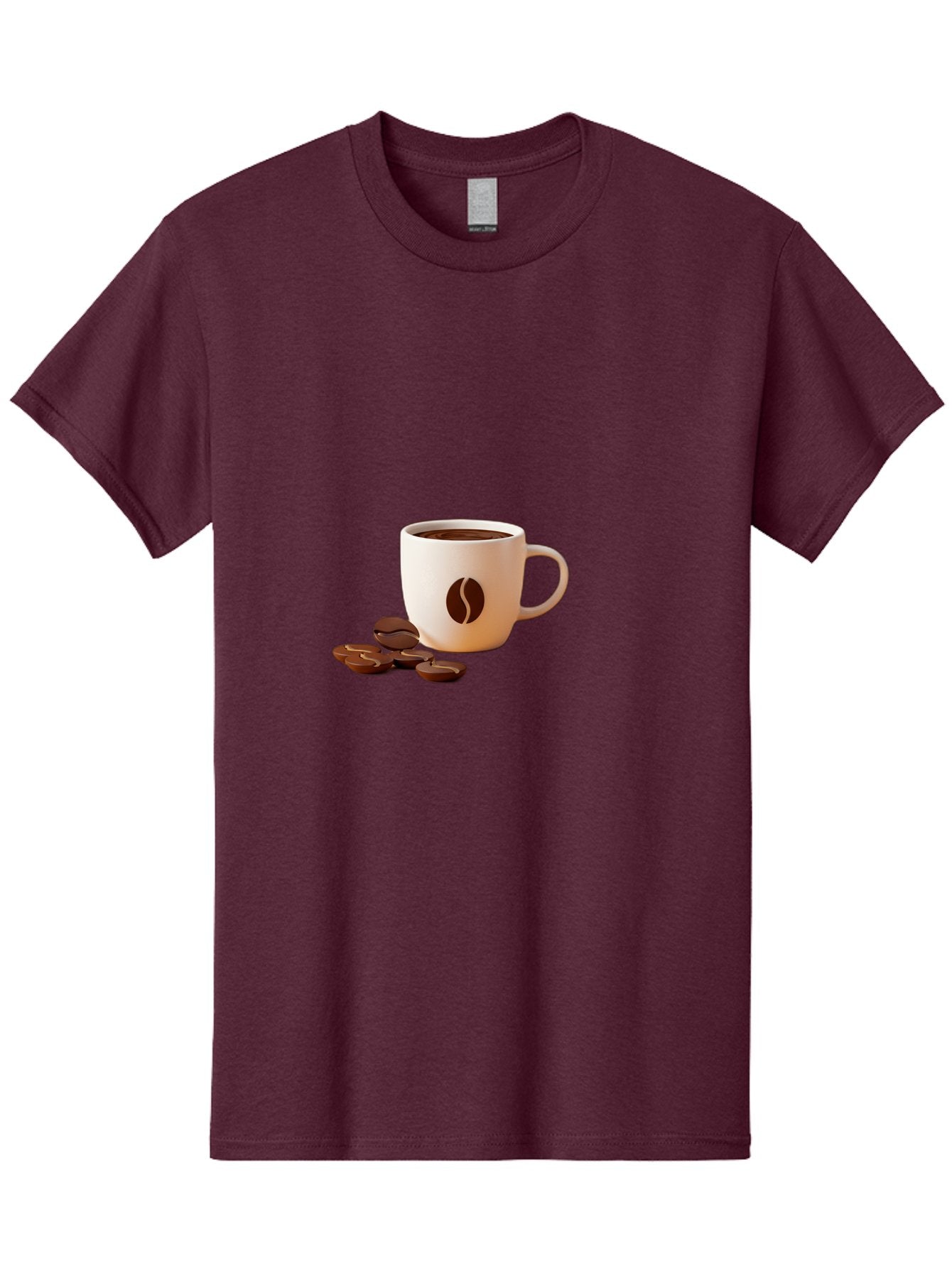 Coffee-Bean-Mug Men'S Graphic Tee, 100% Cotton, Comfortable Casual Summer Wear, Machine Washable, Coffee Mug, Coffee Beans, Dark Brown Coffee, Morning Coffee, Coffee Break, Coffee Time, Coffee Symbol, Coffee Design Baa335 5