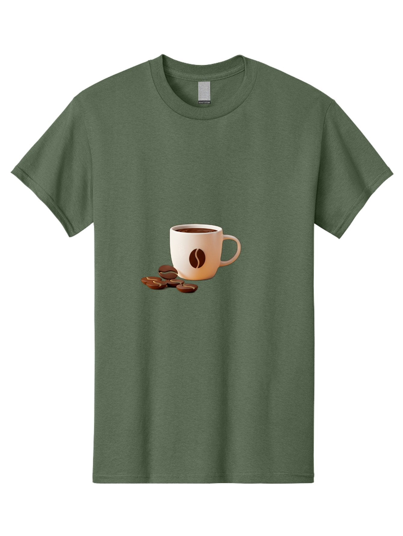 Coffee-Bean-Mug Men'S Graphic Tee, 100% Cotton, Comfortable Casual Summer Wear, Machine Washable, Coffee Mug, Coffee Beans, Dark Brown Coffee, Morning Coffee, Coffee Break, Coffee Time, Coffee Symbol, Coffee Design Baa335 7