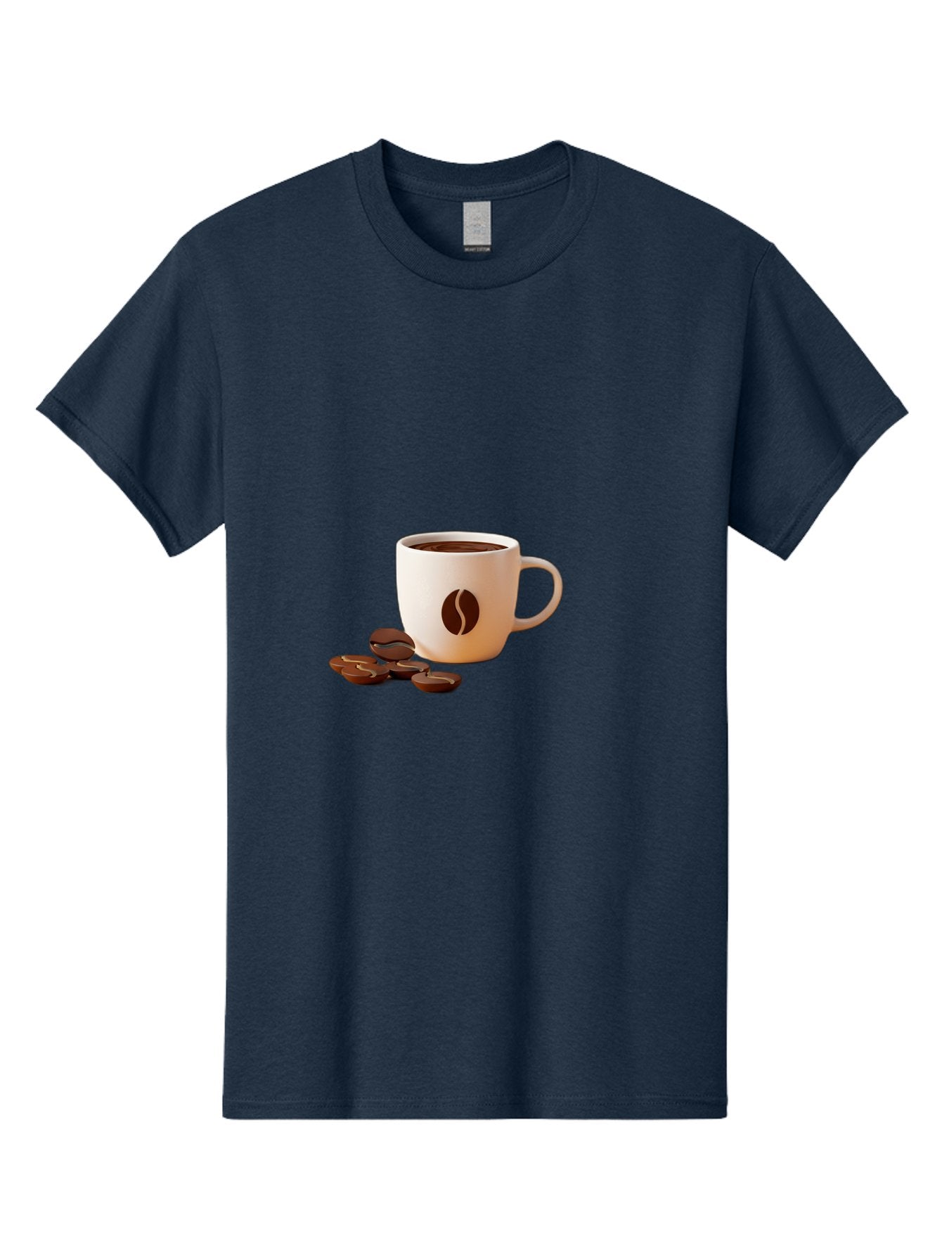 Coffee-Bean-Mug Men'S Graphic Tee, 100% Cotton, Comfortable Casual Summer Wear, Machine Washable, Coffee Mug, Coffee Beans, Dark Brown Coffee, Morning Coffee, Coffee Break, Coffee Time, Coffee Symbol, Coffee Design Baa335