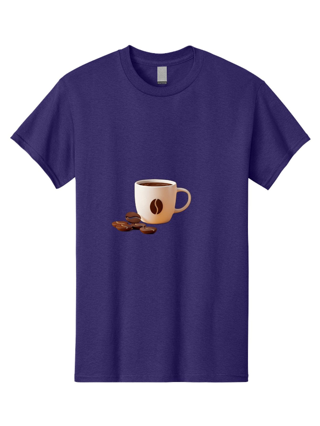 Coffee-Bean-Mug Men'S Graphic Tee, 100% Cotton, Comfortable Casual Summer Wear, Machine Washable, Coffee Mug, Coffee Beans, Dark Brown Coffee, Morning Coffee, Coffee Break, Coffee Time, Coffee Symbol, Coffee Design Baa335 6