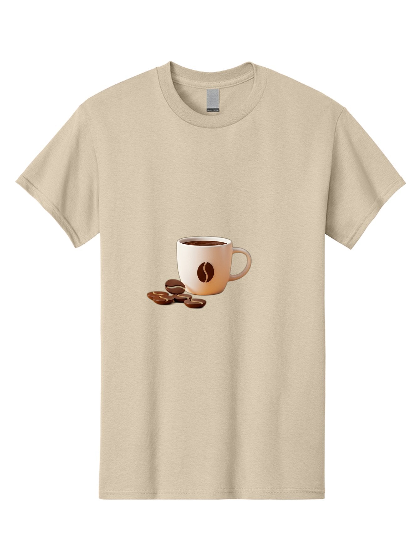 Coffee-Bean-Mug Men'S Graphic Tee, 100% Cotton, Comfortable Casual Summer Wear, Machine Washable, Coffee Mug, Coffee Beans, Dark Brown Coffee, Morning Coffee, Coffee Break, Coffee Time, Coffee Symbol, Coffee Design Baa335 15