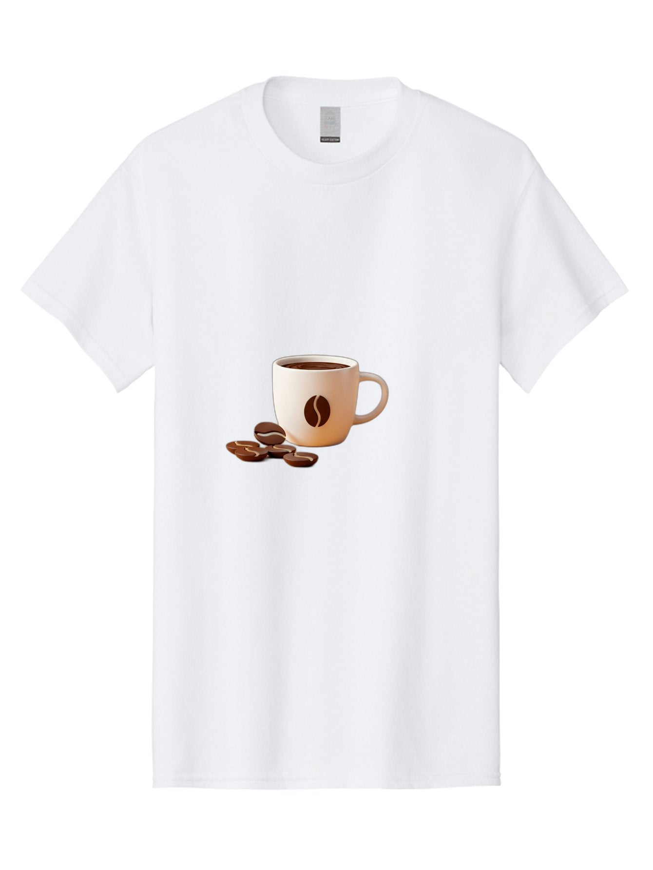 Coffee-Bean-Mug Men'S Graphic Tee, 100% Cotton, Comfortable Casual Summer Wear, Machine Washable, Coffee Mug, Coffee Beans, Dark Brown Coffee, Morning Coffee, Coffee Break, Coffee Time, Coffee Symbol, Coffee Design Baa335 13