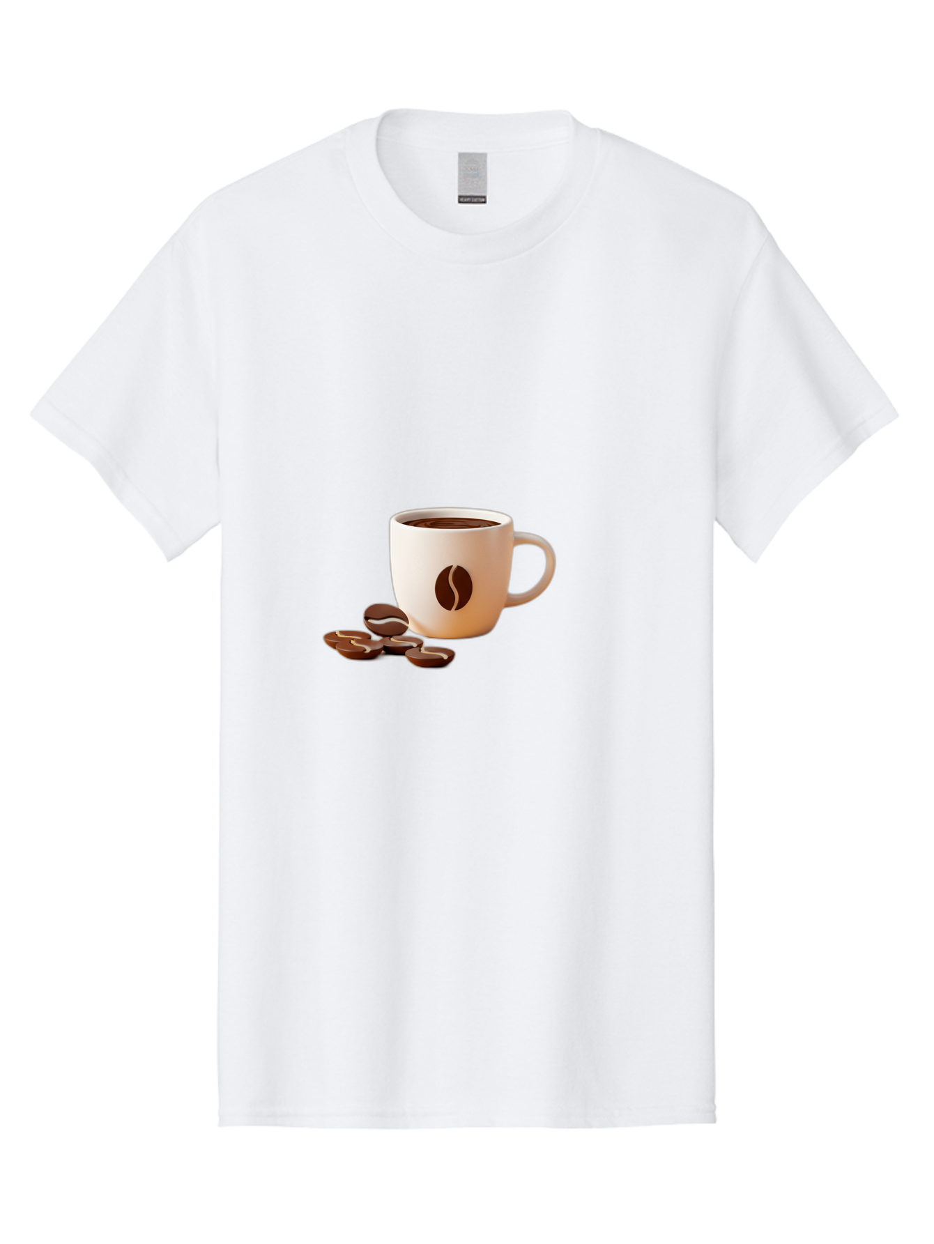 Coffee-Bean-Mug Men'S Graphic Tee, 100% Cotton, Comfortable Casual Summer Wear, Machine Washable, Coffee Mug, Coffee Beans, Dark Brown Coffee, Morning Coffee, Coffee Break, Coffee Time, Coffee Symbol, Coffee Design Baa335 29