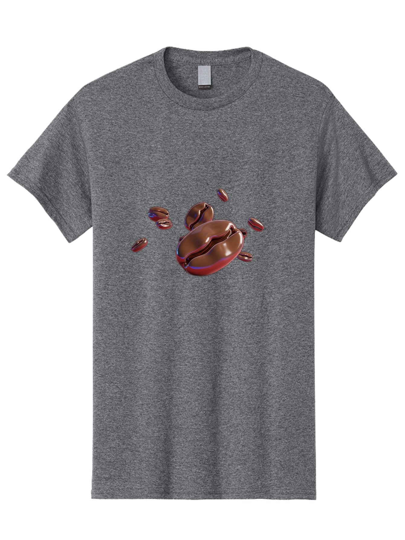 Coffee-Beans-1 Men'S Graphic Tee, 100% Cotton, Comfortable Casual Summer Wear, Machine Washable, Roasted Coffee Beans, Dark Brown, Shiny, Scattered, Coffee Break, Morning Pick-Me-Up, Caffeinated, Energy Boost Baa336 13