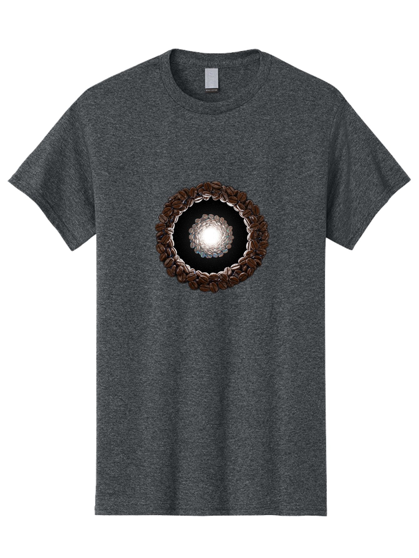 Coffee-Beans-Circle Men'S Graphic Tee, 100% Cotton, Comfortable Casual Summer Wear, Machine Washable, Circle Of Coffee Beans, Coffee Bean Wreath, Gourmet Coffee, Coffee Lover, Coffee Culture, Coffee Art, Bean Arrangement, Symmetrical Design, Baa337 11