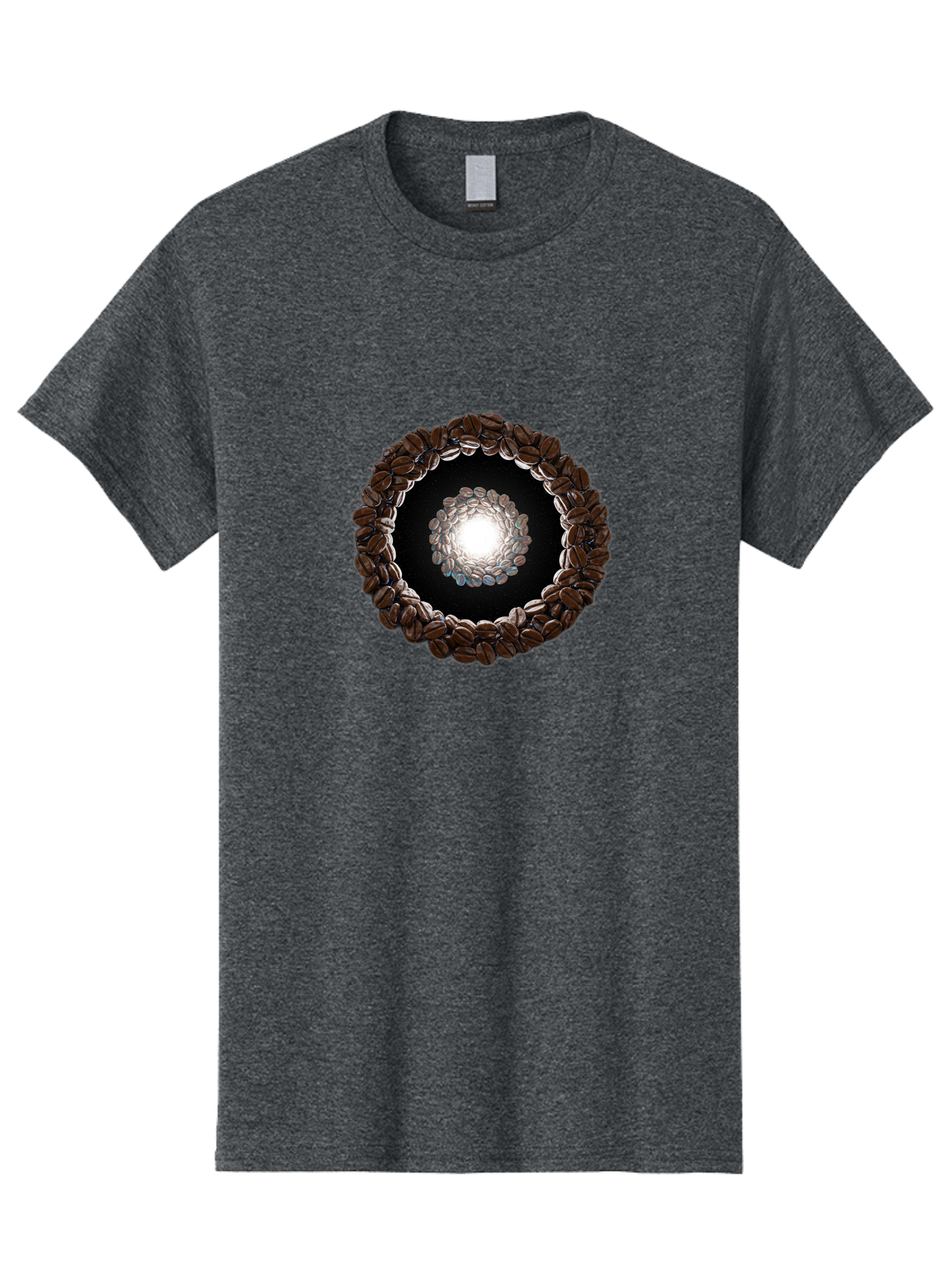 Coffee-Beans-Circle Men'S Graphic Tee, 100% Cotton, Comfortable Casual Summer Wear, Machine Washable, Circle Of Coffee Beans, Coffee Bean Wreath, Gourmet Coffee, Coffee Lover, Coffee Culture, Coffee Art, Bean Arrangement, Symmetrical Design, Baa337 7
