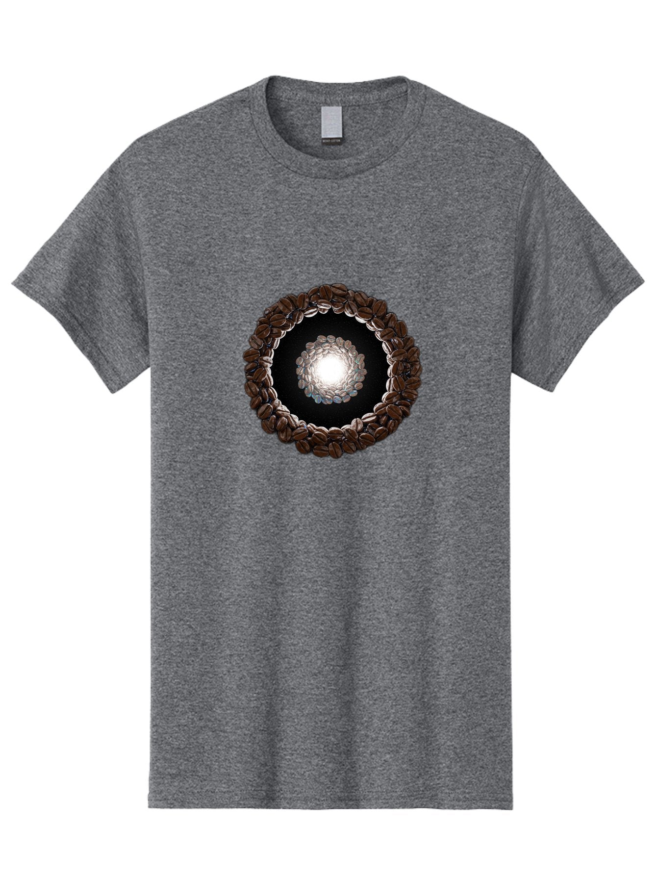 Coffee-Beans-Circle Men'S Graphic Tee, 100% Cotton, Comfortable Casual Summer Wear, Machine Washable, Circle Of Coffee Beans, Coffee Bean Wreath, Gourmet Coffee, Coffee Lover, Coffee Culture, Coffee Art, Bean Arrangement, Symmetrical Design, Baa337 14