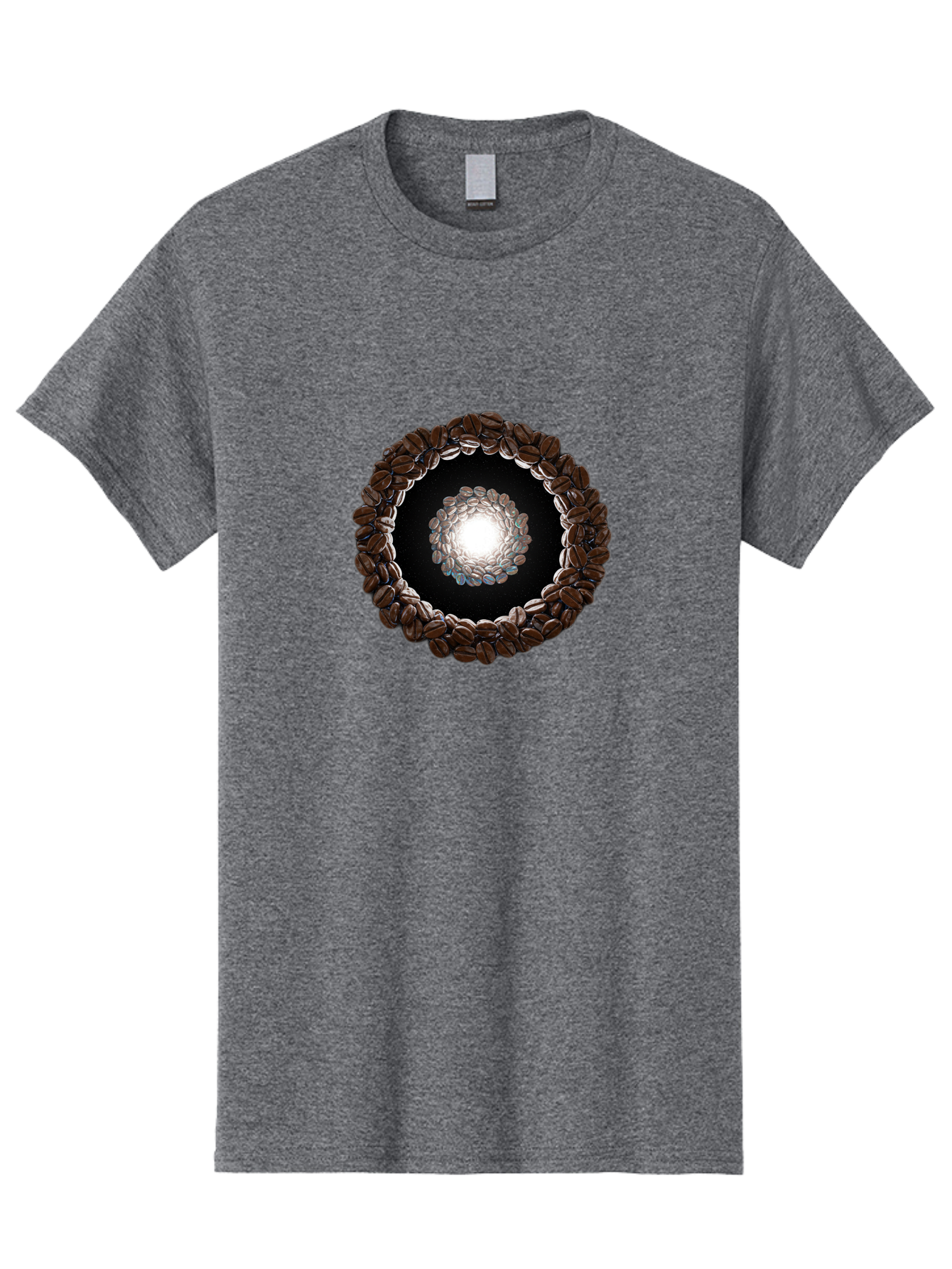 Coffee-Beans-Circle Men'S Graphic Tee, 100% Cotton, Comfortable Casual Summer Wear, Machine Washable, Circle Of Coffee Beans, Coffee Bean Wreath, Gourmet Coffee, Coffee Lover, Coffee Culture, Coffee Art, Bean Arrangement, Symmetrical Design, Baa337 3