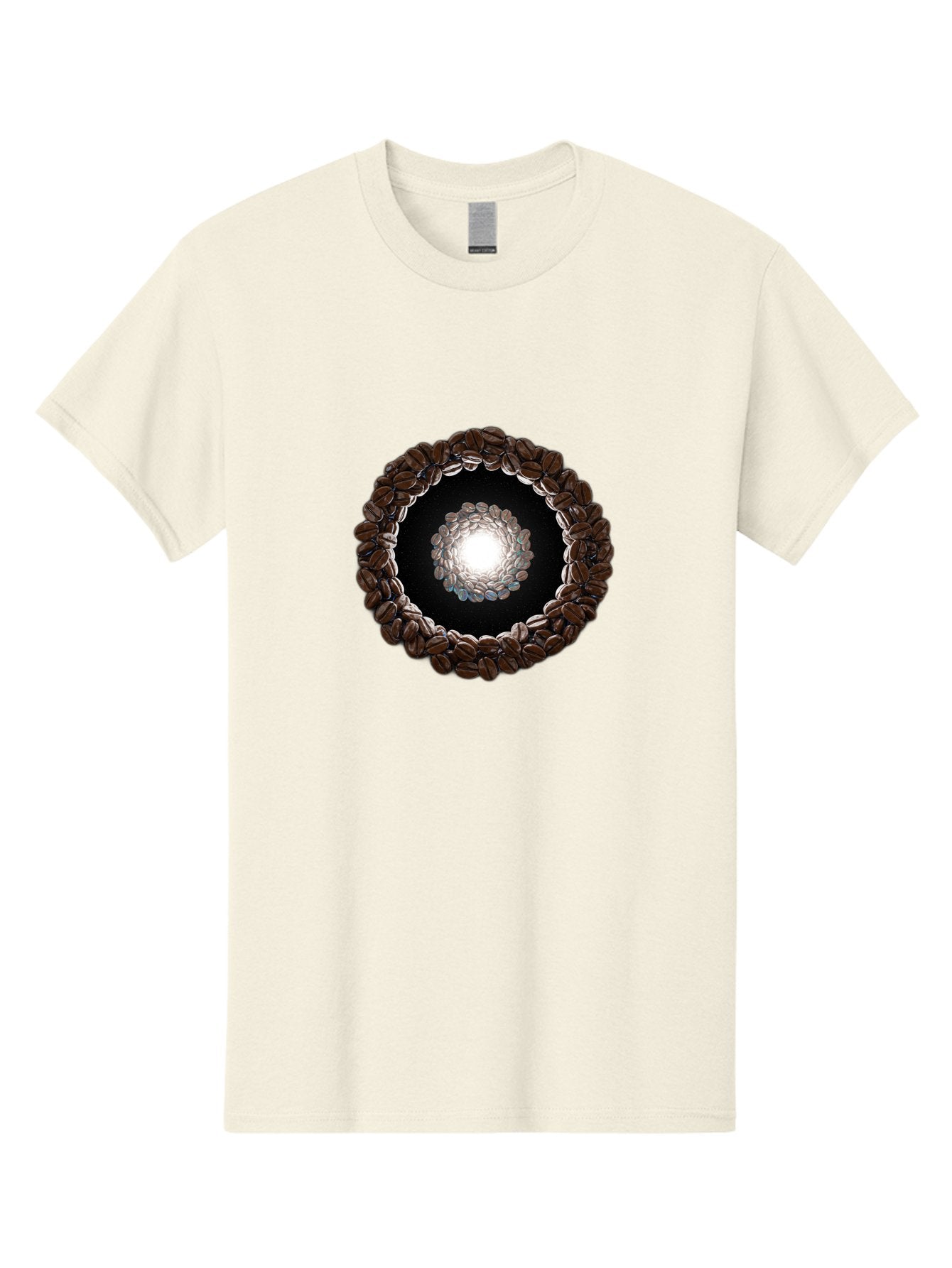 Coffee-Beans-Circle Men'S Graphic Tee, 100% Cotton, Comfortable Casual Summer Wear, Machine Washable, Circle Of Coffee Beans, Coffee Bean Wreath, Gourmet Coffee, Coffee Lover, Coffee Culture, Coffee Art, Bean Arrangement, Symmetrical Design, Baa337 9