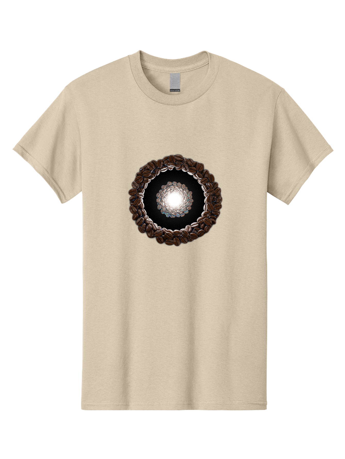 Coffee-Beans-Circle Men'S Graphic Tee, 100% Cotton, Comfortable Casual Summer Wear, Machine Washable, Circle Of Coffee Beans, Coffee Bean Wreath, Gourmet Coffee, Coffee Lover, Coffee Culture, Coffee Art, Bean Arrangement, Symmetrical Design, Baa337 25