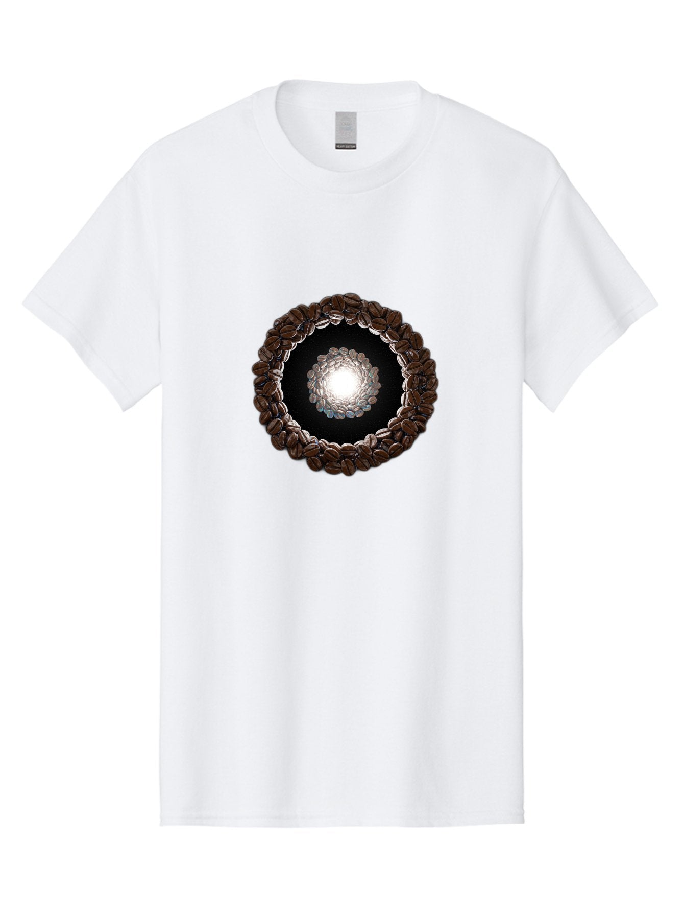 Coffee-Beans-Circle Men'S Graphic Tee, 100% Cotton, Comfortable Casual Summer Wear, Machine Washable, Circle Of Coffee Beans, Coffee Bean Wreath, Gourmet Coffee, Coffee Lover, Coffee Culture, Coffee Art, Bean Arrangement, Symmetrical Design, Baa337 4