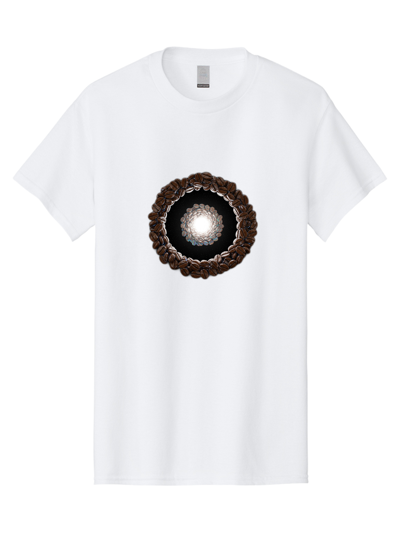 Coffee-Beans-Circle Men'S Graphic Tee, 100% Cotton, Comfortable Casual Summer Wear, Machine Washable, Circle Of Coffee Beans, Coffee Bean Wreath, Gourmet Coffee, Coffee Lover, Coffee Culture, Coffee Art, Bean Arrangement, Symmetrical Design, Baa337 23