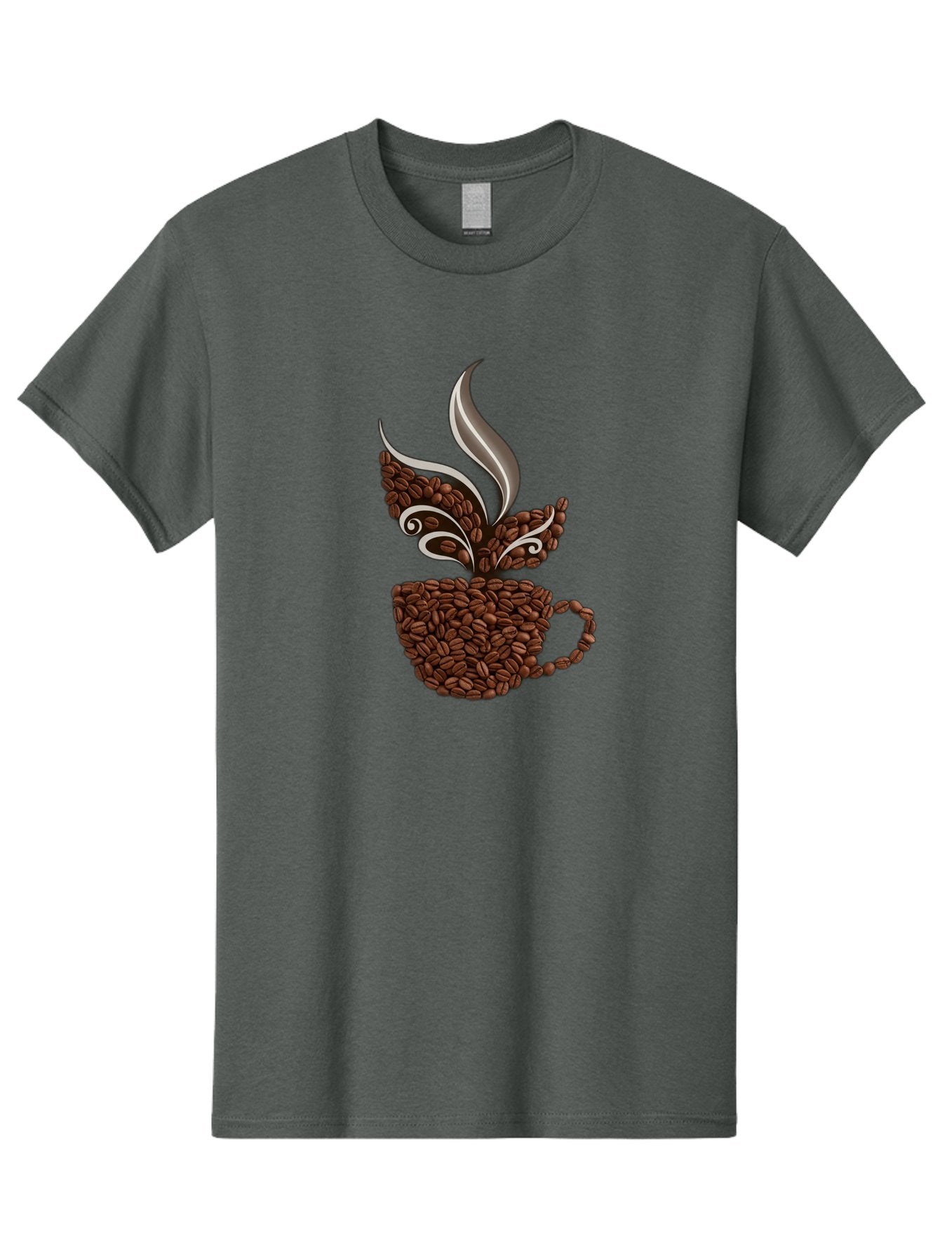 Coffee-Beans-Cup Men'S Graphic Tee, 100% Cotton, Comfortable Casual Summer Wear, Machine Washable, Coffee Beans, Coffee Cup, Brewing Coffee, Warm Beverage, Morning Pick-Me-Up, Coffee Break, Coffee Lover, Coffee Art, Steaming Hot Baa338 13