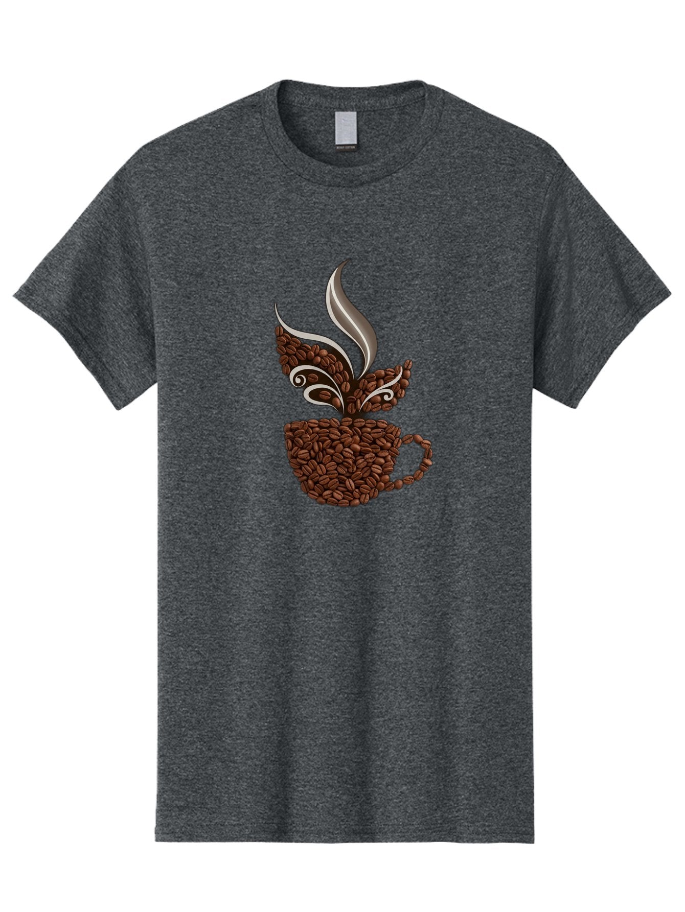 Coffee-Beans-Cup Men'S Graphic Tee, 100% Cotton, Comfortable Casual Summer Wear, Machine Washable, Coffee Beans, Coffee Cup, Brewing Coffee, Warm Beverage, Morning Pick-Me-Up, Coffee Break, Coffee Lover, Coffee Art, Steaming Hot Baa338 14
