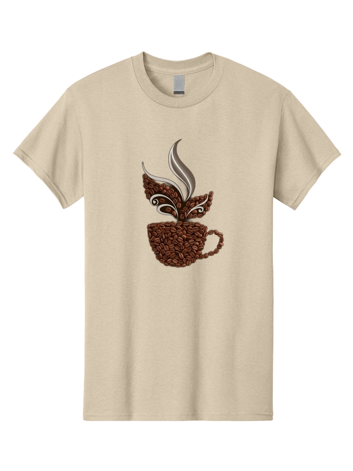 Coffee-Beans-Cup Men'S Graphic Tee, 100% Cotton, Comfortable Casual Summer Wear, Machine Washable, Coffee Beans, Coffee Cup, Brewing Coffee, Warm Beverage, Morning Pick-Me-Up, Coffee Break, Coffee Lover, Coffee Art, Steaming Hot Baa338 4