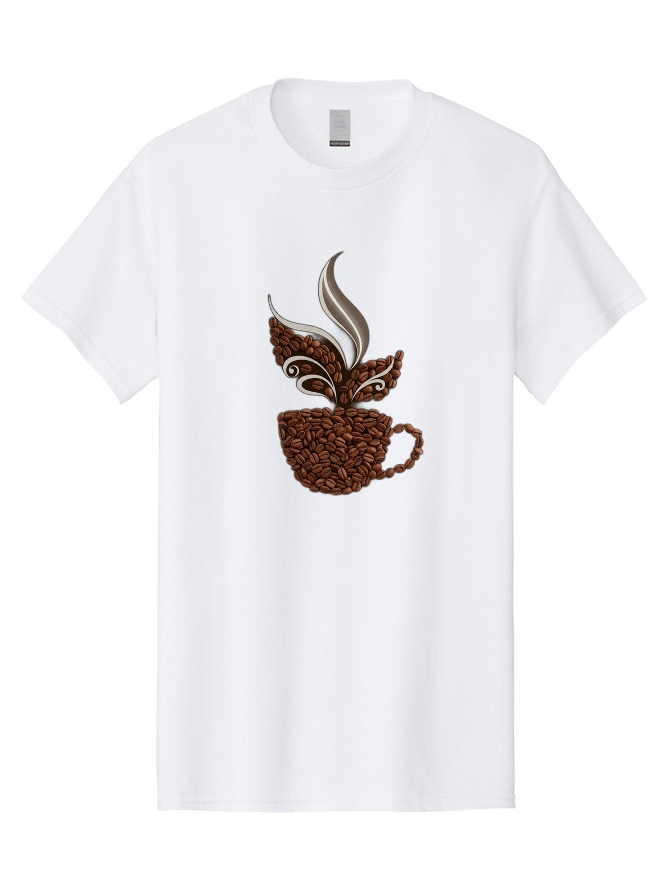 Coffee-Beans-Cup Men'S Graphic Tee, 100% Cotton, Comfortable Casual Summer Wear, Machine Washable, Coffee Beans, Coffee Cup, Brewing Coffee, Warm Beverage, Morning Pick-Me-Up, Coffee Break, Coffee Lover, Coffee Art, Steaming Hot Baa338 12
