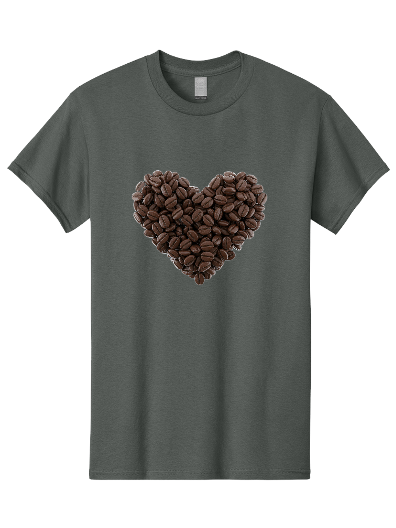 Coffee-Beans-Heart Men'S Graphic Tee, 100% Cotton, Comfortable Casual Summer Wear, Machine Washable, Coffee Beans, Heart Shape, Roasted Coffee, Coffee Lovers, Coffee Obsession, Rich Aroma, Dark Brown Color, Creative Design, Unique Art Baa339 15