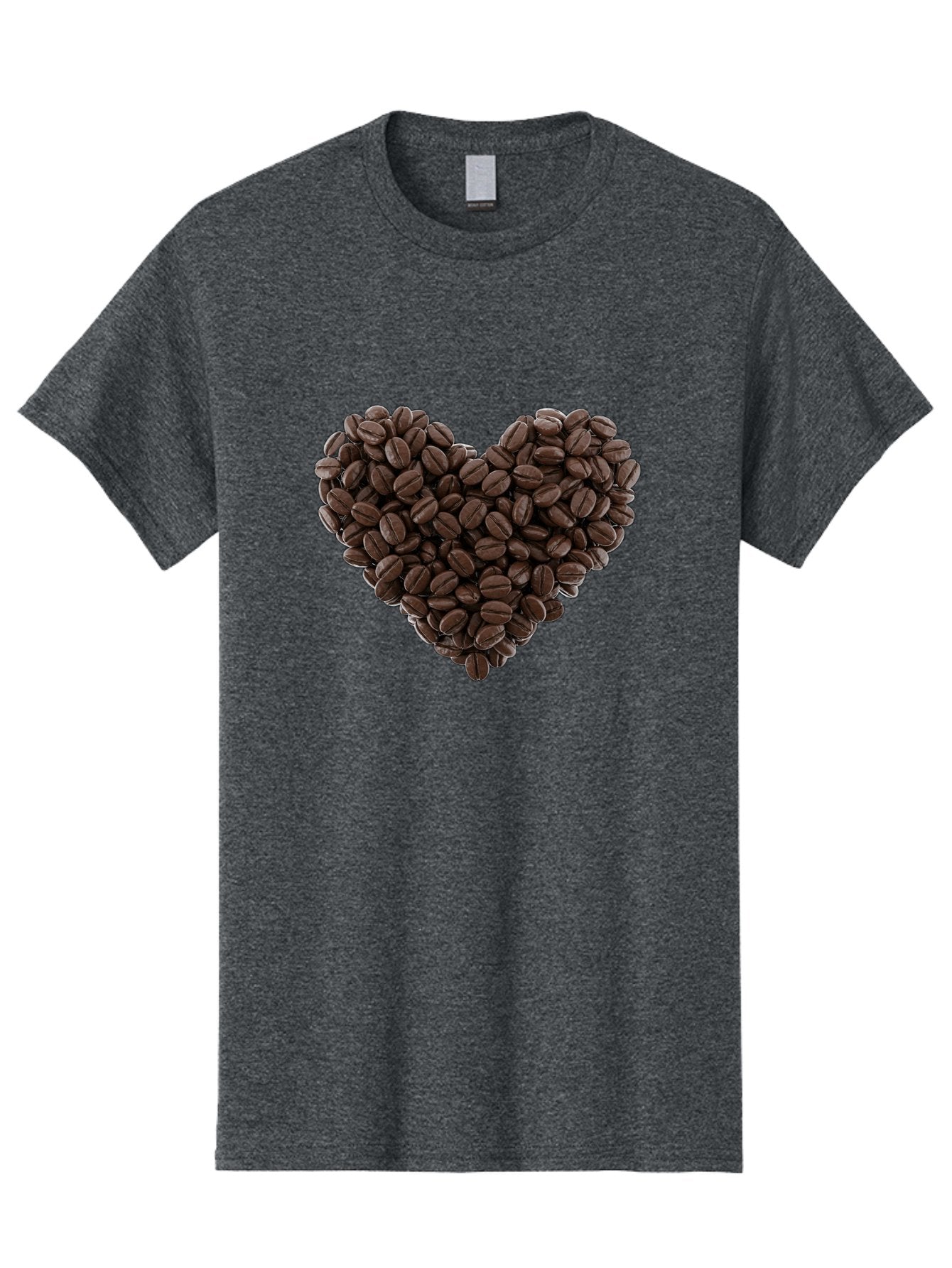Coffee-Beans-Heart Men'S Graphic Tee, 100% Cotton, Comfortable Casual Summer Wear, Machine Washable, Coffee Beans, Heart Shape, Roasted Coffee, Coffee Lovers, Coffee Obsession, Rich Aroma, Dark Brown Color, Creative Design, Unique Art Baa339 13