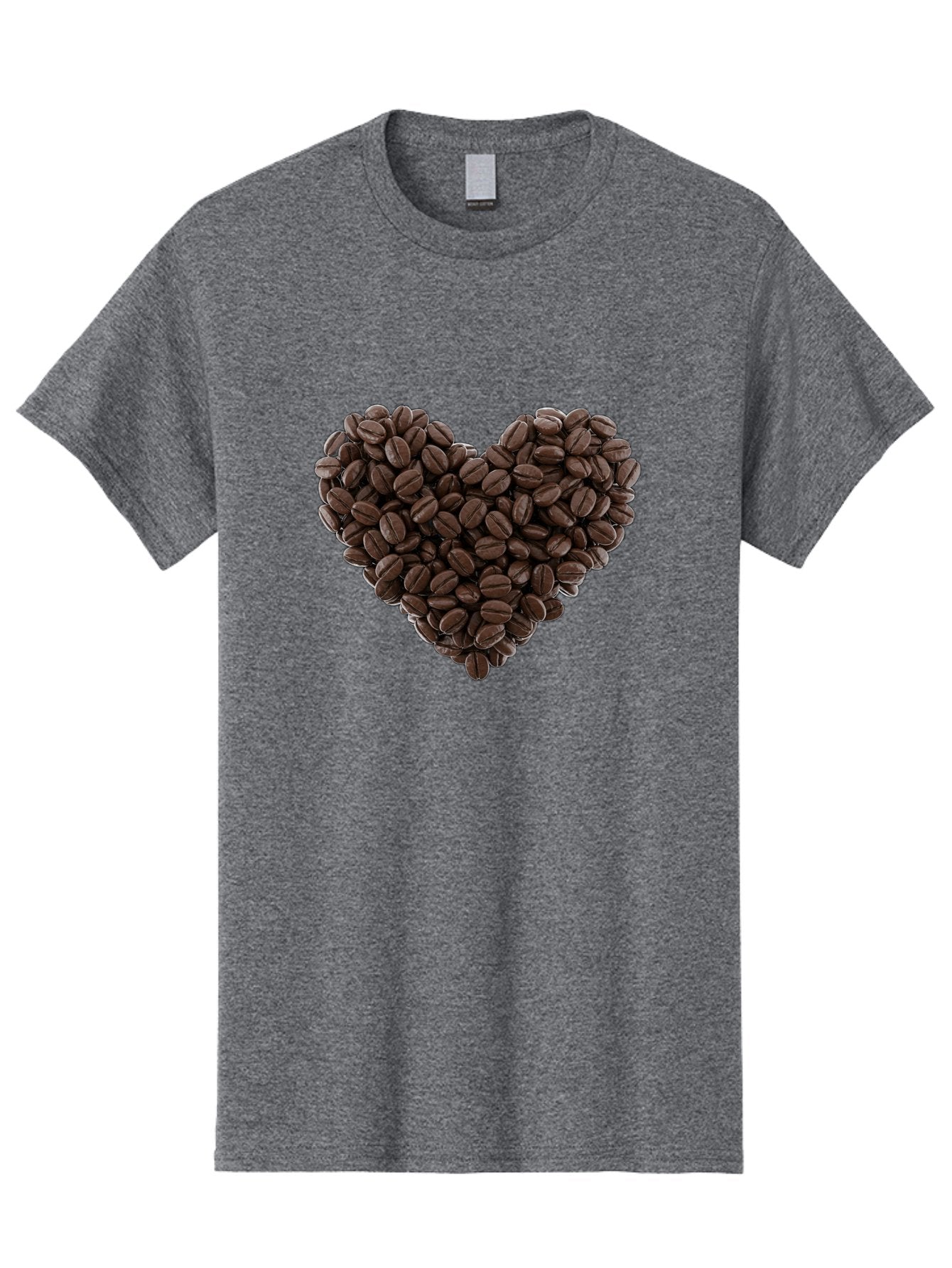 Coffee-Beans-Heart Men'S Graphic Tee, 100% Cotton, Comfortable Casual Summer Wear, Machine Washable, Coffee Beans, Heart Shape, Roasted Coffee, Coffee Lovers, Coffee Obsession, Rich Aroma, Dark Brown Color, Creative Design, Unique Art Baa339 6
