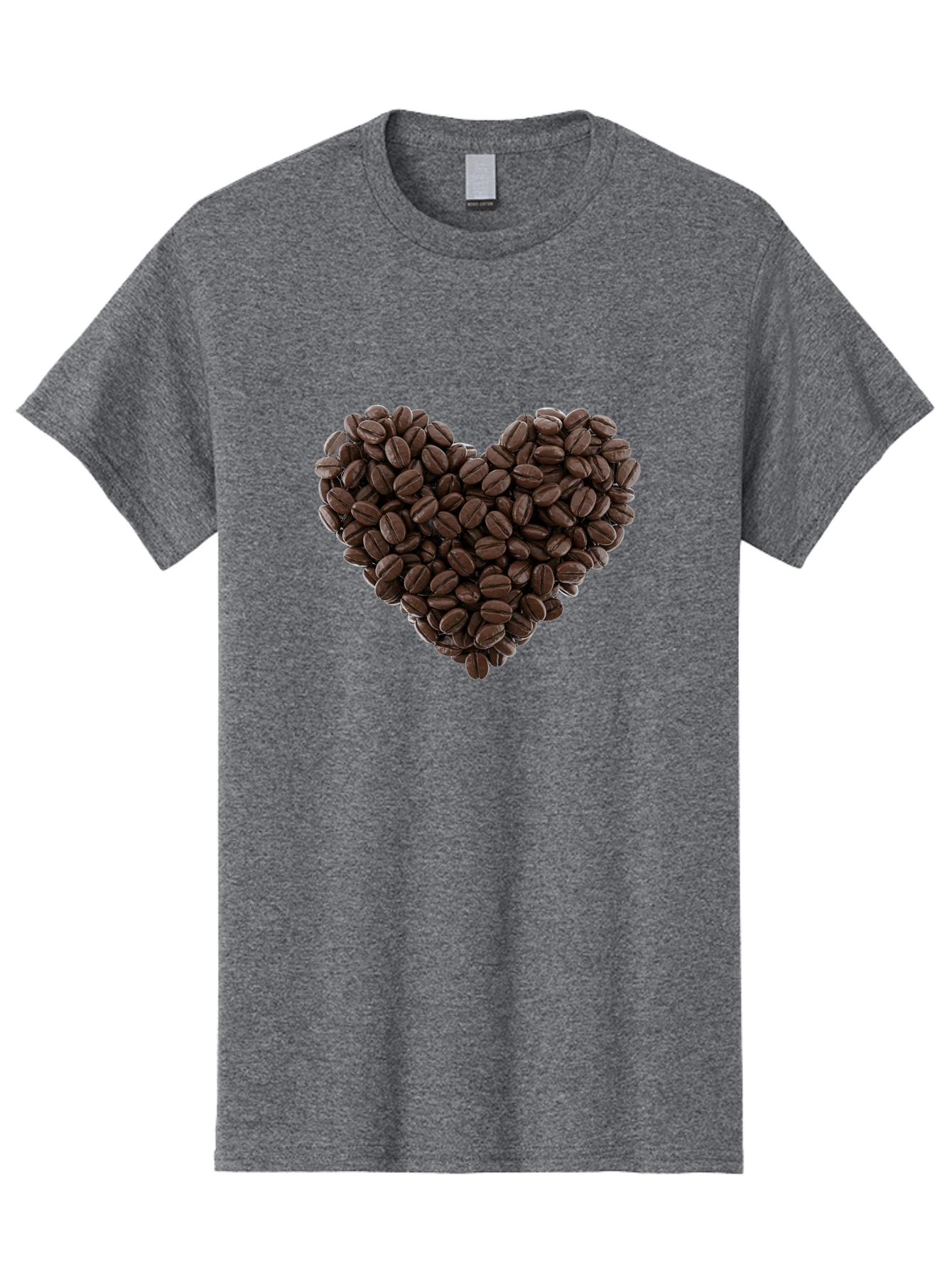 Coffee-Beans-Heart Men'S Graphic Tee, 100% Cotton, Comfortable Casual Summer Wear, Machine Washable, Coffee Beans, Heart Shape, Roasted Coffee, Coffee Lovers, Coffee Obsession, Rich Aroma, Dark Brown Color, Creative Design, Unique Art Baa339 13