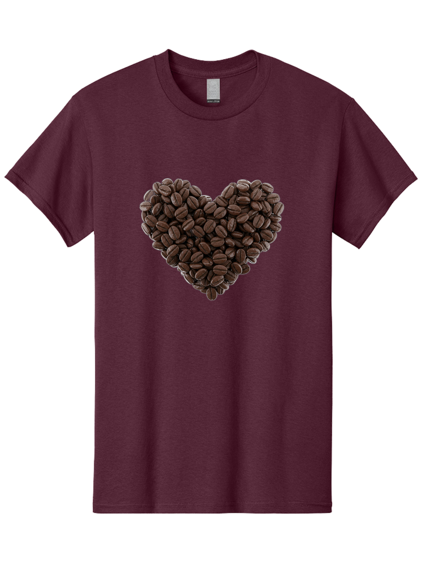 Coffee-Beans-Heart Men'S Graphic Tee, 100% Cotton, Comfortable Casual Summer Wear, Machine Washable, Coffee Beans, Heart Shape, Roasted Coffee, Coffee Lovers, Coffee Obsession, Rich Aroma, Dark Brown Color, Creative Design, Unique Art Baa339 11