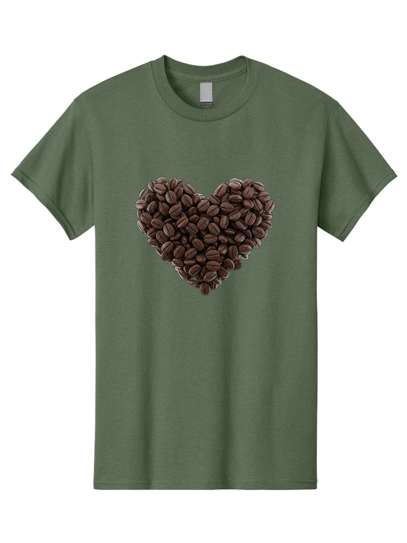 Coffee-Beans-Heart Men'S Graphic Tee, 100% Cotton, Comfortable Casual Summer Wear, Machine Washable, Coffee Beans, Heart Shape, Roasted Coffee, Coffee Lovers, Coffee Obsession, Rich Aroma, Dark Brown Color, Creative Design, Unique Art Baa339 9
