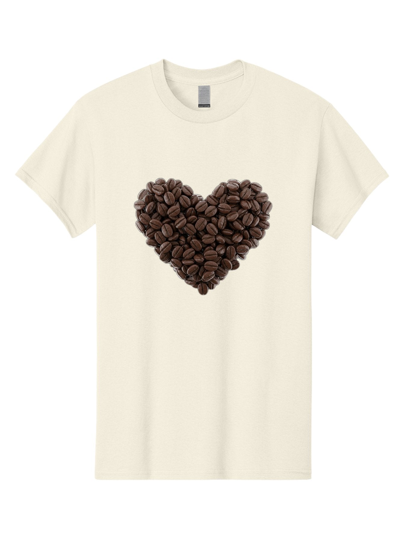 Coffee-Beans-Heart Men'S Graphic Tee, 100% Cotton, Comfortable Casual Summer Wear, Machine Washable, Coffee Beans, Heart Shape, Roasted Coffee, Coffee Lovers, Coffee Obsession, Rich Aroma, Dark Brown Color, Creative Design, Unique Art Baa339 7