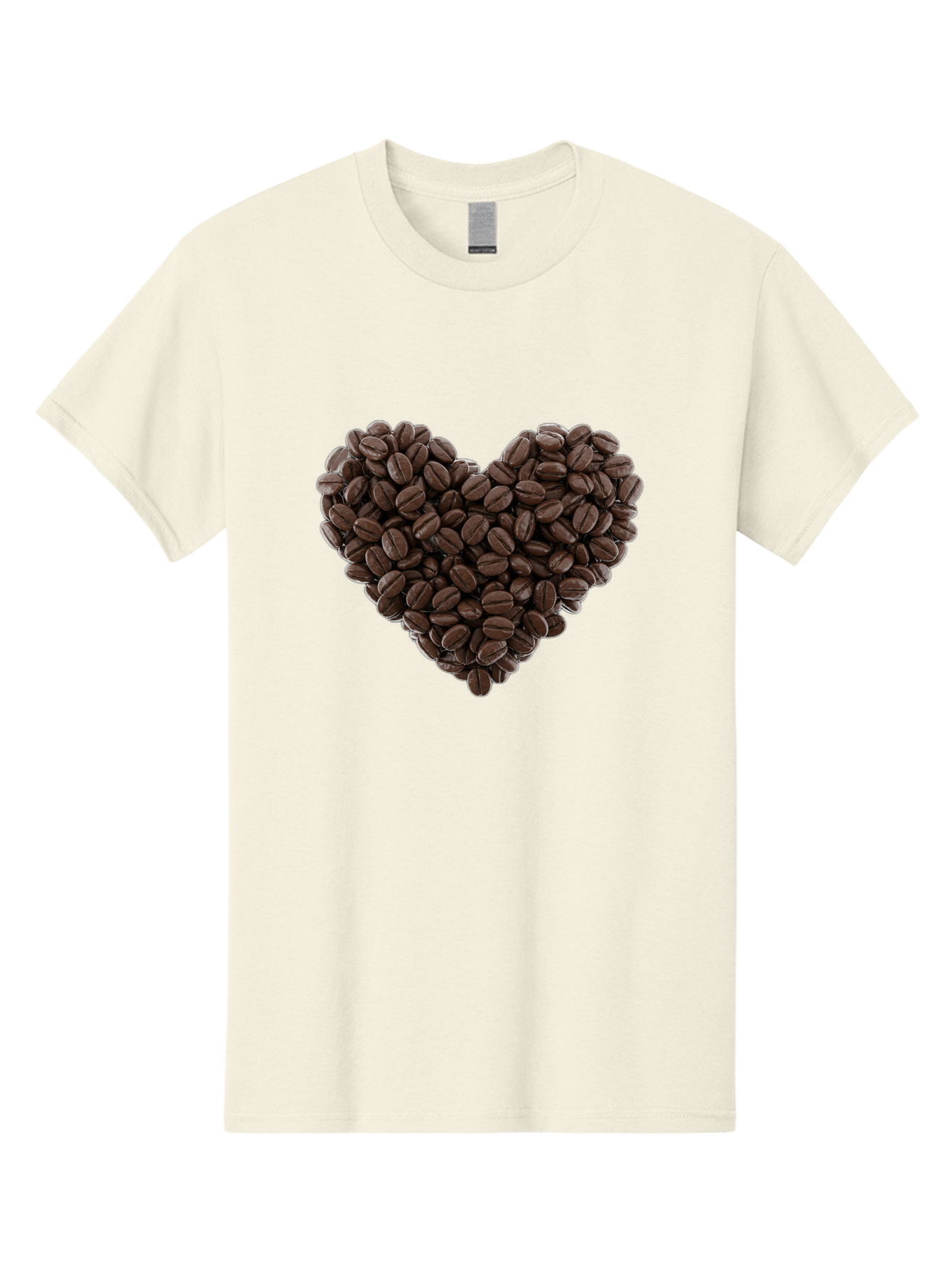 Coffee-Beans-Heart Men'S Graphic Tee, 100% Cotton, Comfortable Casual Summer Wear, Machine Washable, Coffee Beans, Heart Shape, Roasted Coffee, Coffee Lovers, Coffee Obsession, Rich Aroma, Dark Brown Color, Creative Design, Unique Art Baa339 25