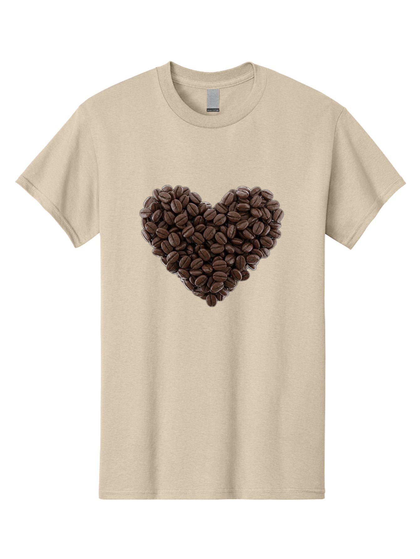 Coffee-Beans-Heart Men'S Graphic Tee, 100% Cotton, Comfortable Casual Summer Wear, Machine Washable, Coffee Beans, Heart Shape, Roasted Coffee, Coffee Lovers, Coffee Obsession, Rich Aroma, Dark Brown Color, Creative Design, Unique Art Baa339 10