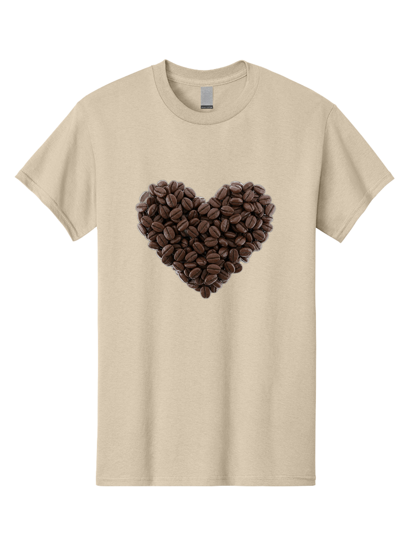 Coffee-Beans-Heart Men'S Graphic Tee, 100% Cotton, Comfortable Casual Summer Wear, Machine Washable, Coffee Beans, Heart Shape, Roasted Coffee, Coffee Lovers, Coffee Obsession, Rich Aroma, Dark Brown Color, Creative Design, Unique Art Baa339 27