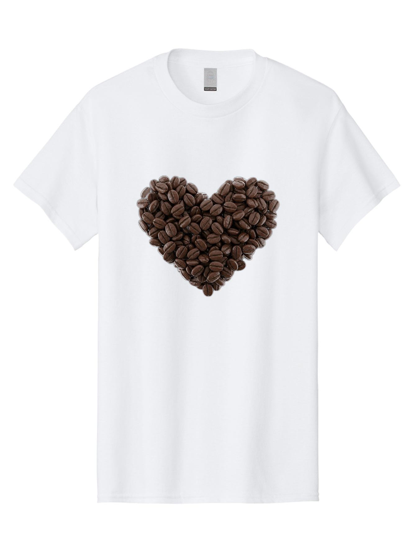Coffee-Beans-Heart Men'S Graphic Tee, 100% Cotton, Comfortable Casual Summer Wear, Machine Washable, Coffee Beans, Heart Shape, Roasted Coffee, Coffee Lovers, Coffee Obsession, Rich Aroma, Dark Brown Color, Creative Design, Unique Art Baa339 17