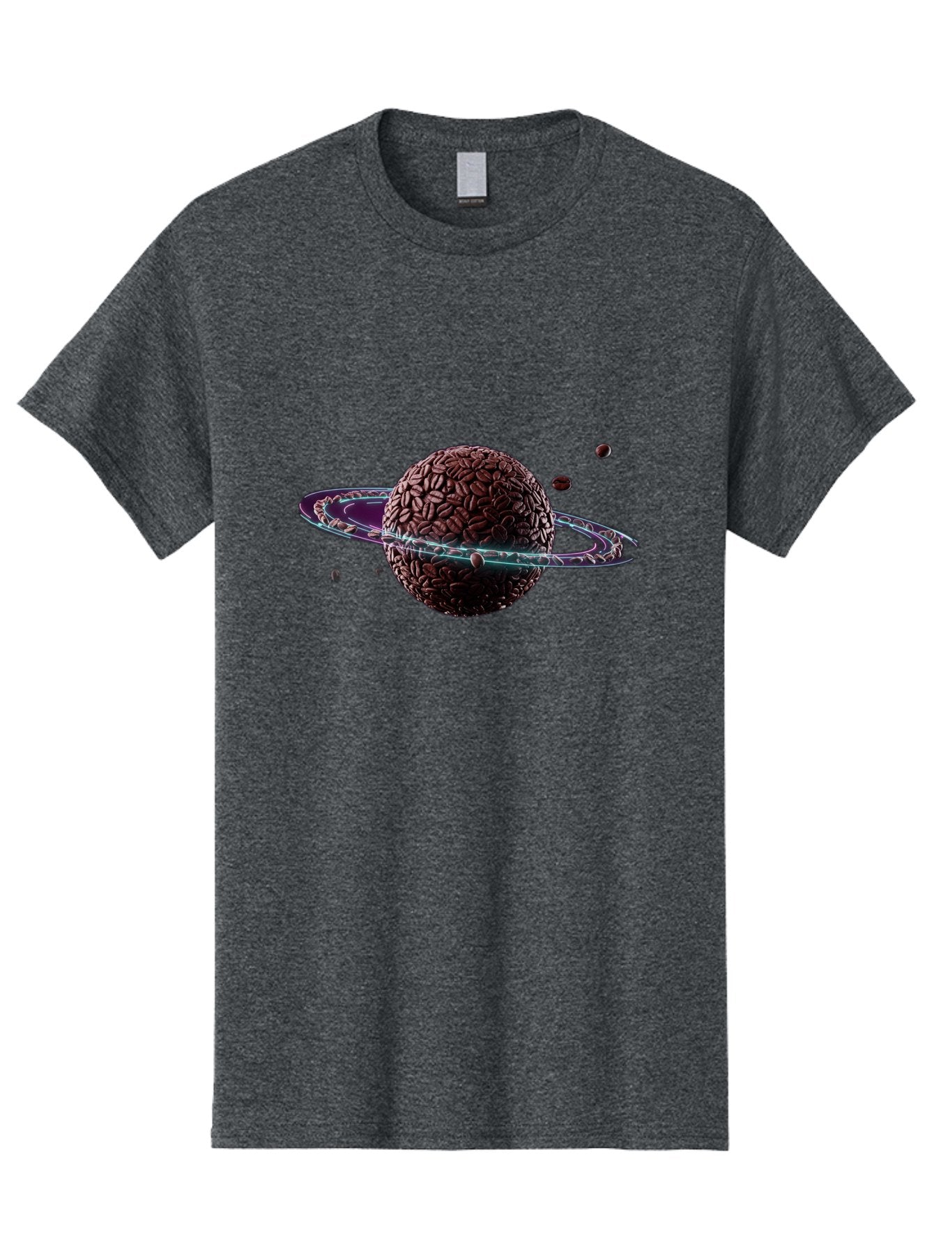 Coffee-Beans-Planet Men'S Graphic Tee, 100% Cotton, Comfortable Casual Summer Wear, Machine Washable, Coffee Beans, Planet With Rings, Creative Food Art, Coffee-Inspired Galaxy, Unique Design, Artistic Expression, Coffee Culture, Baa341 9