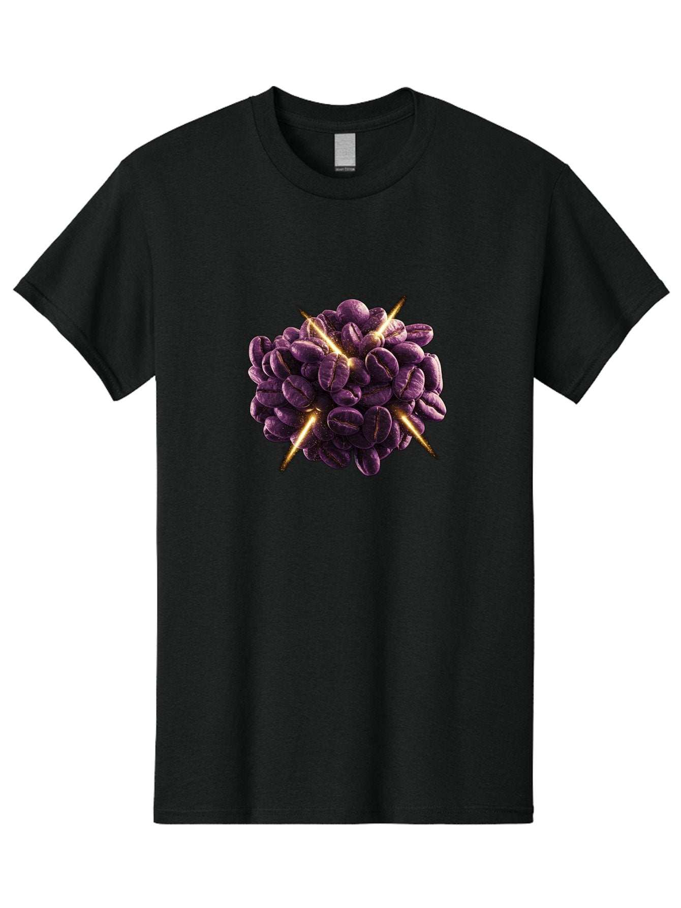Coffee-Beans Men'S Graphic Tee, 100% Cotton, Comfortable Casual Summer Wear, Machine Washable, Dark Purple Coffee Beans, Spike Design, Unique Coffee Art, Creative Coffee Presentation, Coffee Lover Gift, Bold Coffee Beans Baa342 12