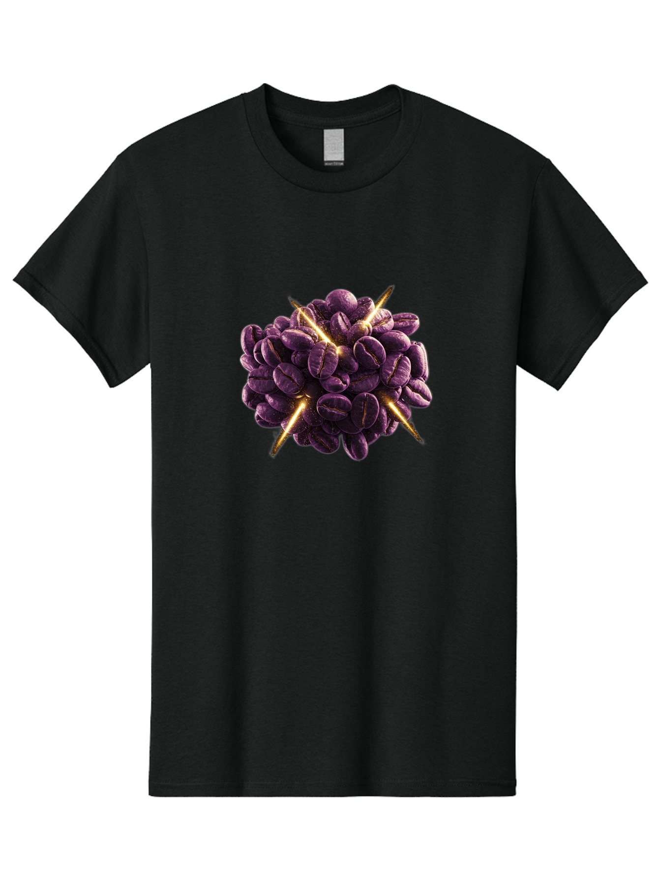 Coffee-Beans Men'S Graphic Tee, 100% Cotton, Comfortable Casual Summer Wear, Machine Washable, Dark Purple Coffee Beans, Spike Design, Unique Coffee Art, Creative Coffee Presentation, Coffee Lover Gift, Bold Coffee Beans Baa342 5