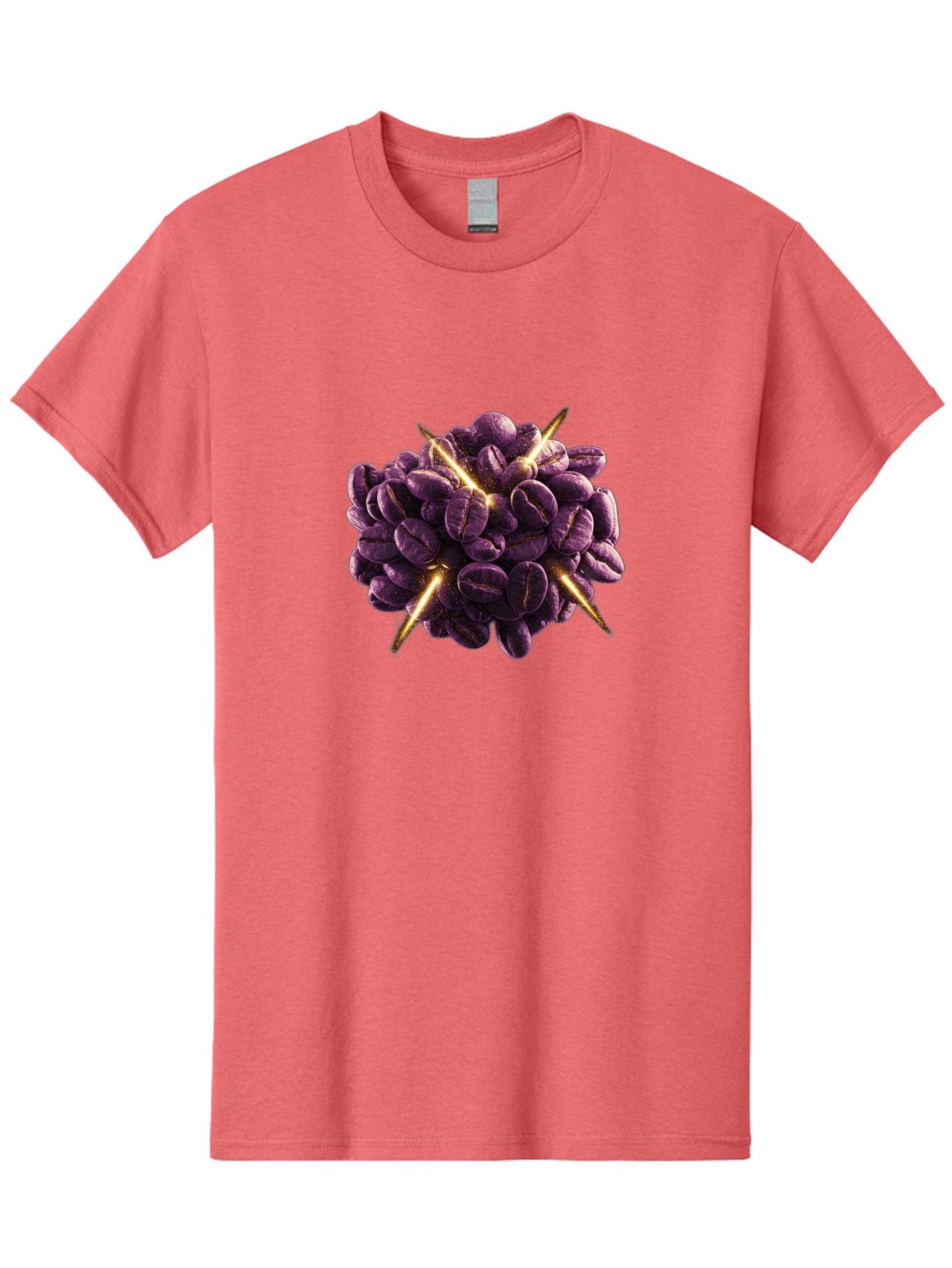 Coffee-Beans Men'S Graphic Tee, 100% Cotton, Comfortable Casual Summer Wear, Machine Washable, Dark Purple Coffee Beans, Spike Design, Unique Coffee Art, Creative Coffee Presentation, Coffee Lover Gift, Bold Coffee Beans Baa342 19