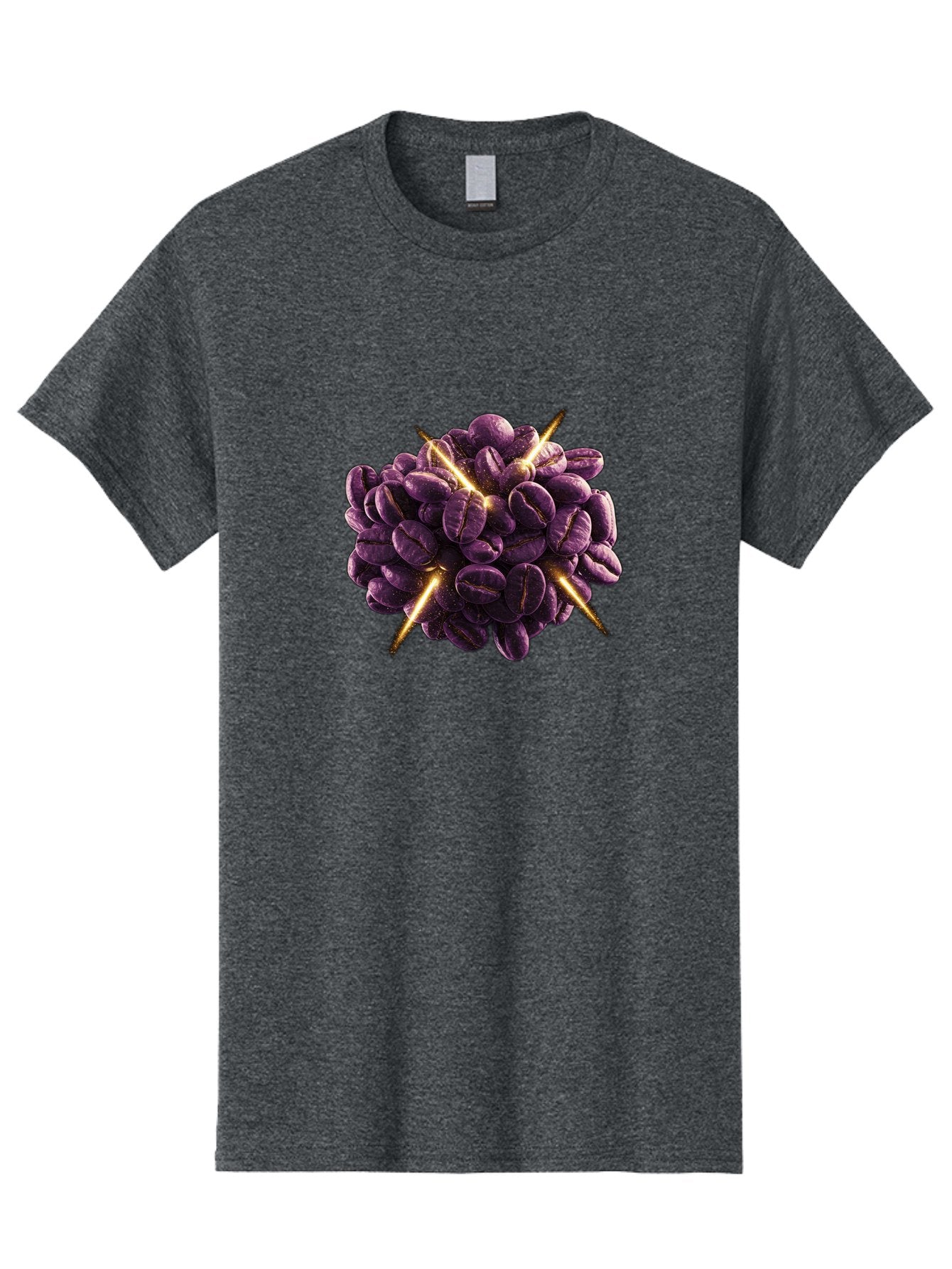 Coffee-Beans Men'S Graphic Tee, 100% Cotton, Comfortable Casual Summer Wear, Machine Washable, Dark Purple Coffee Beans, Spike Design, Unique Coffee Art, Creative Coffee Presentation, Coffee Lover Gift, Bold Coffee Beans Baa342 10