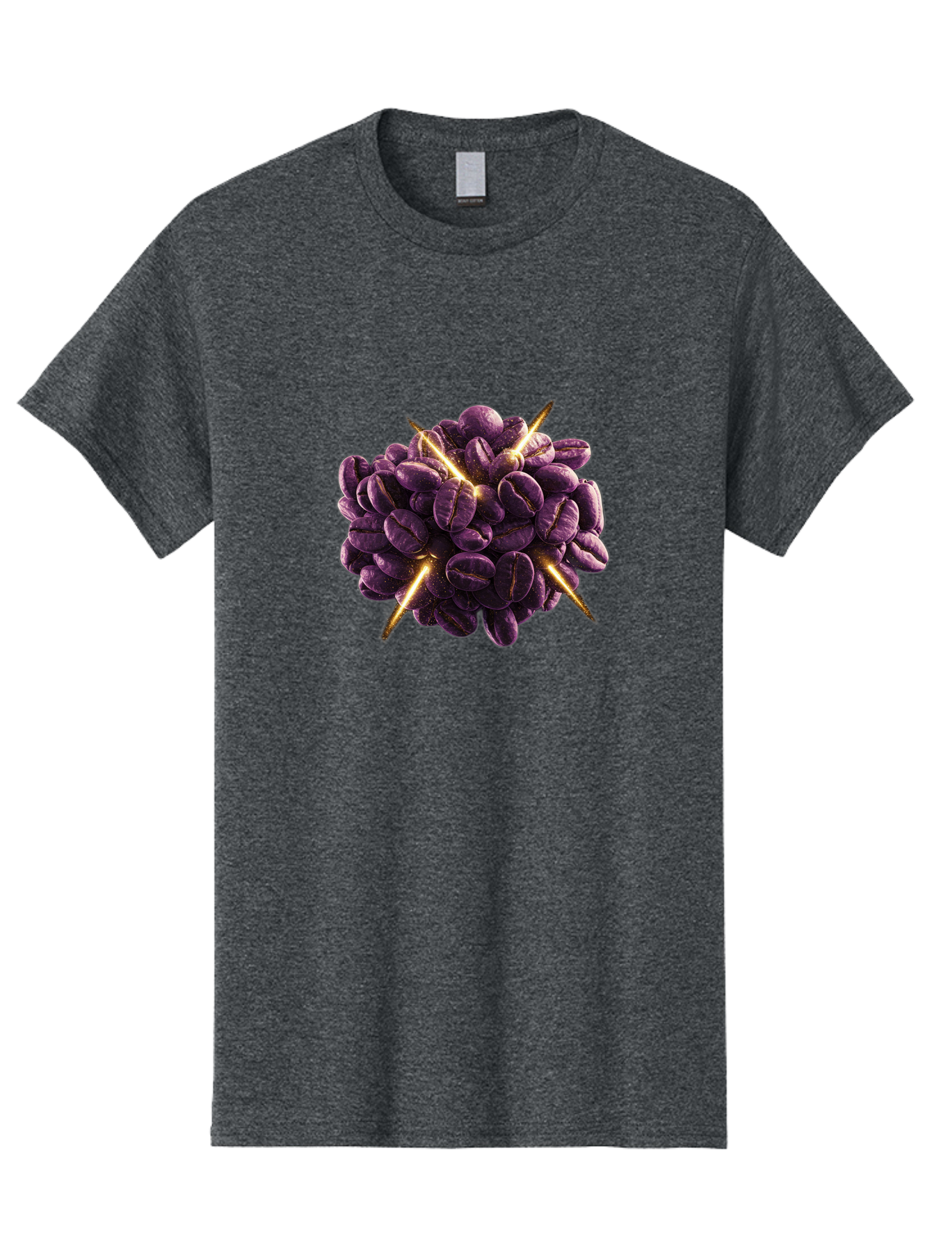 Coffee-Beans Men'S Graphic Tee, 100% Cotton, Comfortable Casual Summer Wear, Machine Washable, Dark Purple Coffee Beans, Spike Design, Unique Coffee Art, Creative Coffee Presentation, Coffee Lover Gift, Bold Coffee Beans Baa342 27