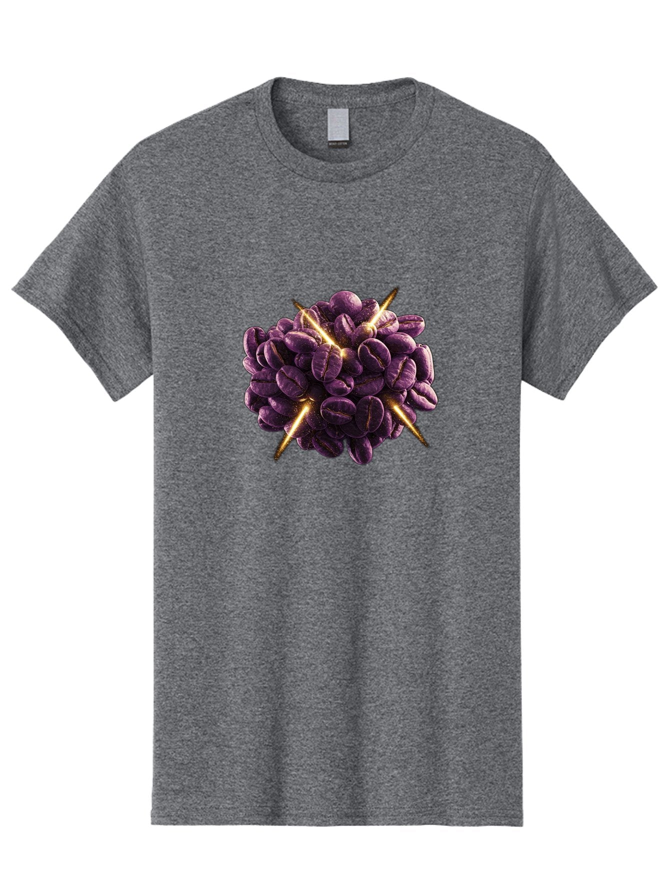 Coffee-Beans Men'S Graphic Tee, 100% Cotton, Comfortable Casual Summer Wear, Machine Washable, Dark Purple Coffee Beans, Spike Design, Unique Coffee Art, Creative Coffee Presentation, Coffee Lover Gift, Bold Coffee Beans Baa342 11