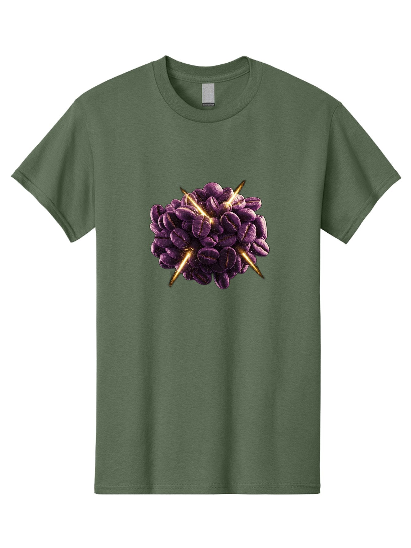 Coffee-Beans Men'S Graphic Tee, 100% Cotton, Comfortable Casual Summer Wear, Machine Washable, Dark Purple Coffee Beans, Spike Design, Unique Coffee Art, Creative Coffee Presentation, Coffee Lover Gift, Bold Coffee Beans Baa342 9