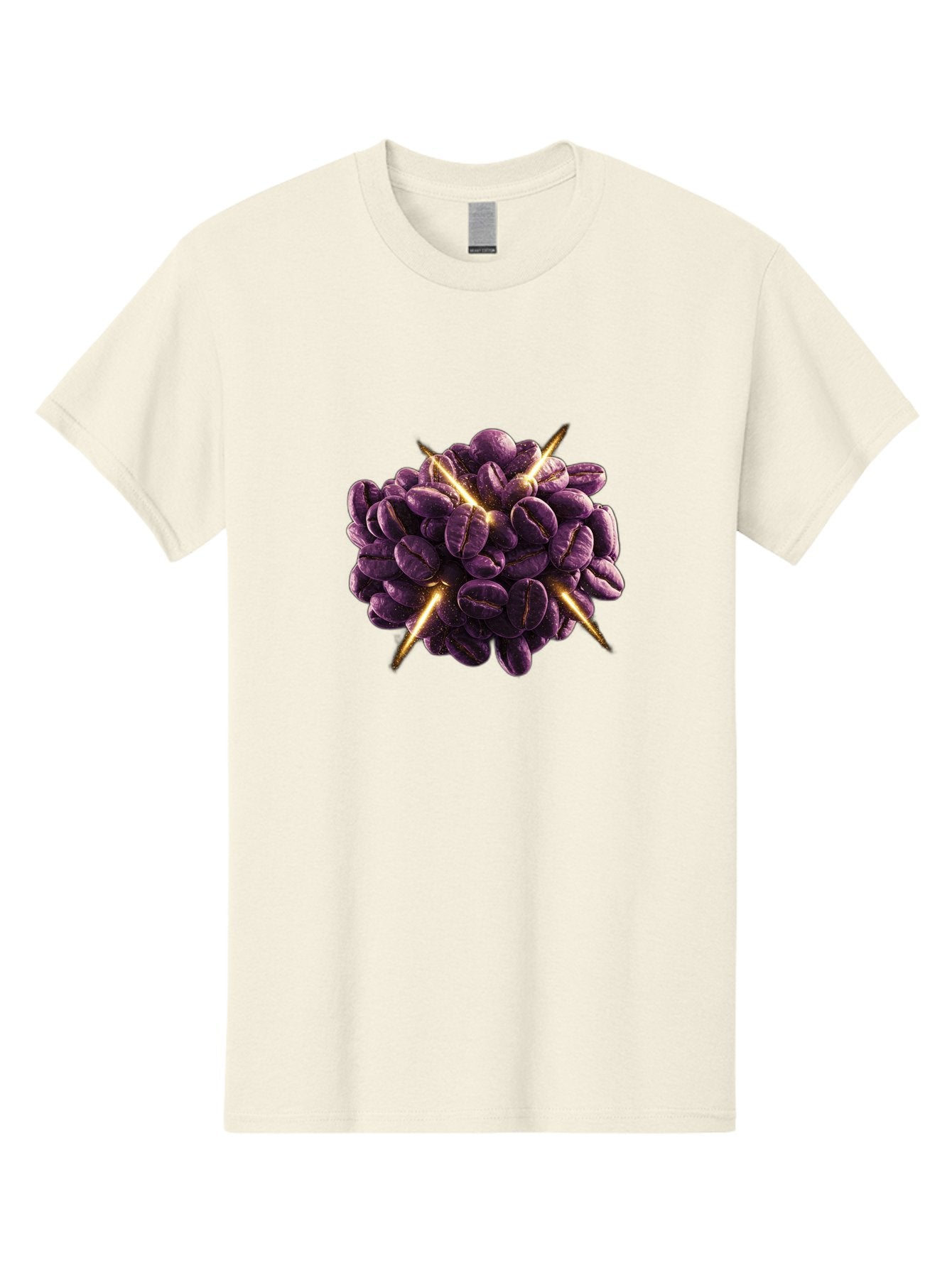 Coffee-Beans Men'S Graphic Tee, 100% Cotton, Comfortable Casual Summer Wear, Machine Washable, Dark Purple Coffee Beans, Spike Design, Unique Coffee Art, Creative Coffee Presentation, Coffee Lover Gift, Bold Coffee Beans Baa342 6